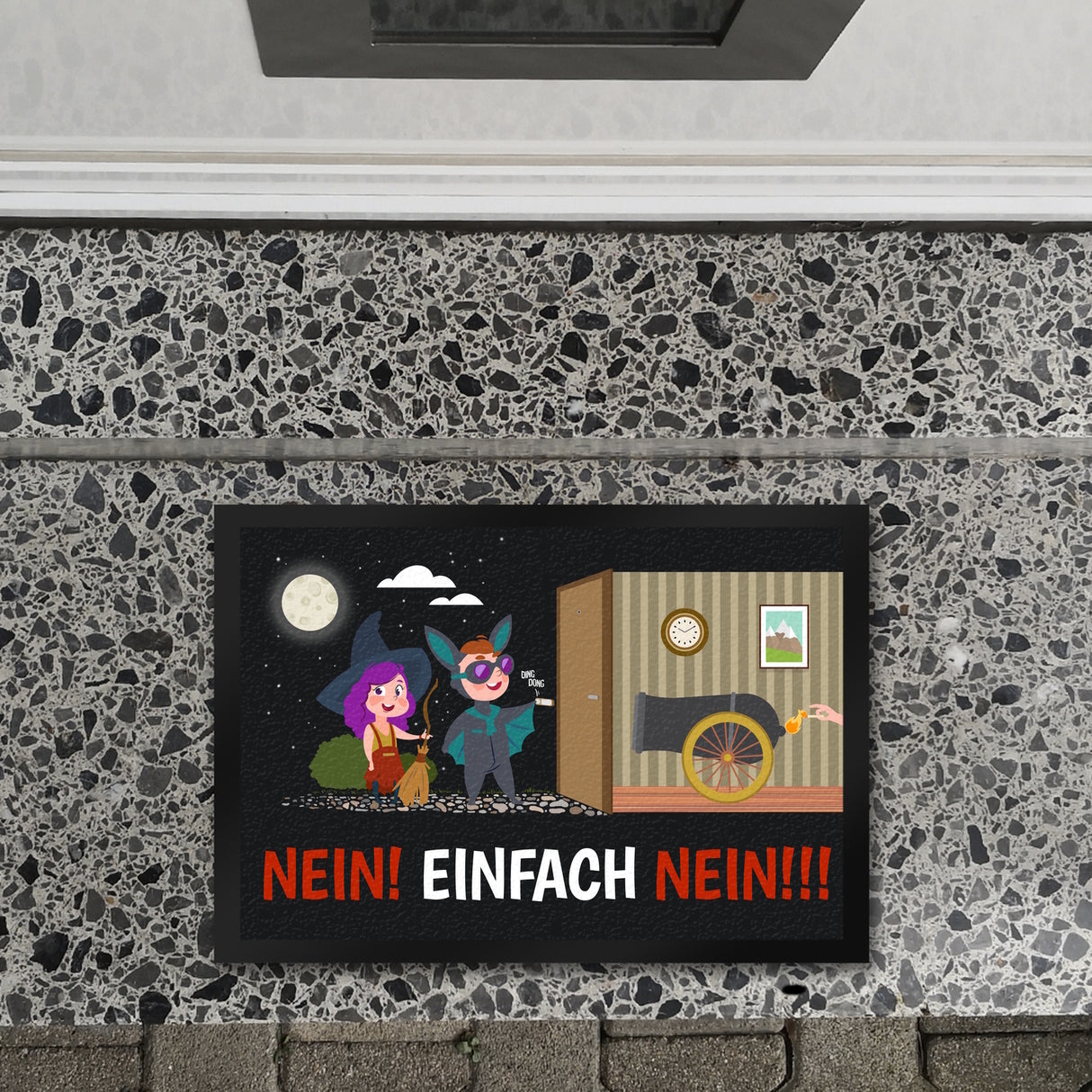 Halloween-Fußmatte mit Verbot: Nein! Einfach Nein!