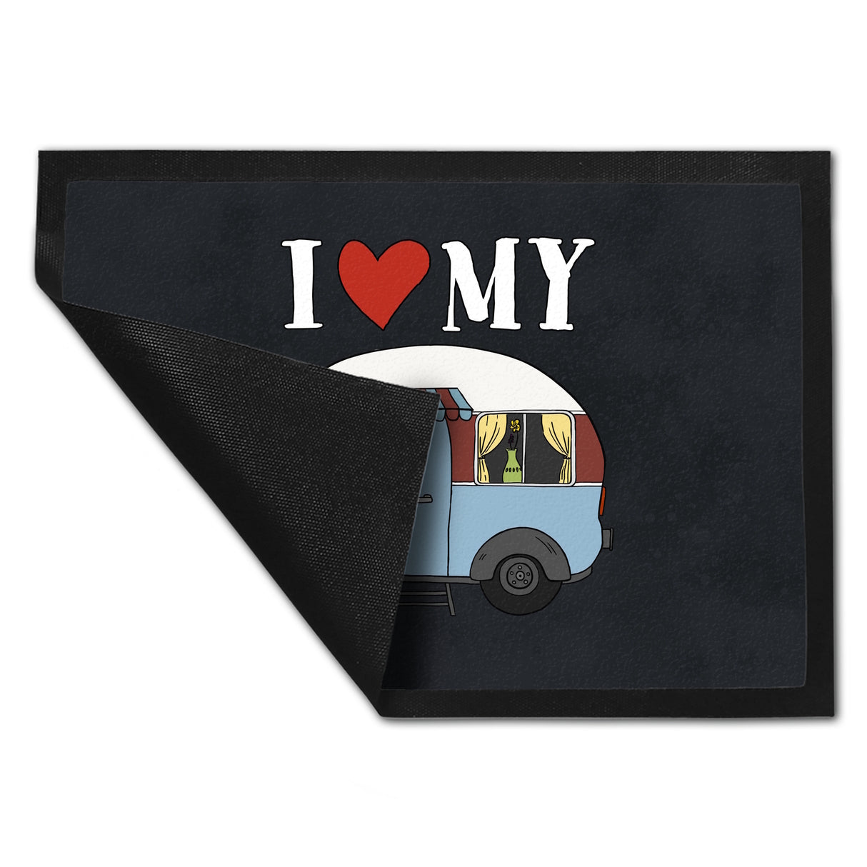 I love my Caravan Fußmatte mit Wohnwagen Motiv