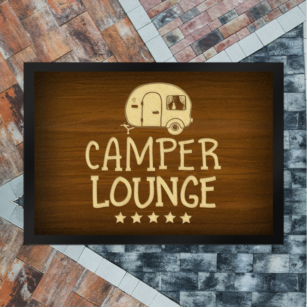 Camper-Lounge Fußmatte mit Wohnwagen Motiv VIP Wohnwagen Wohnmobil Urlaub Gast Gäste