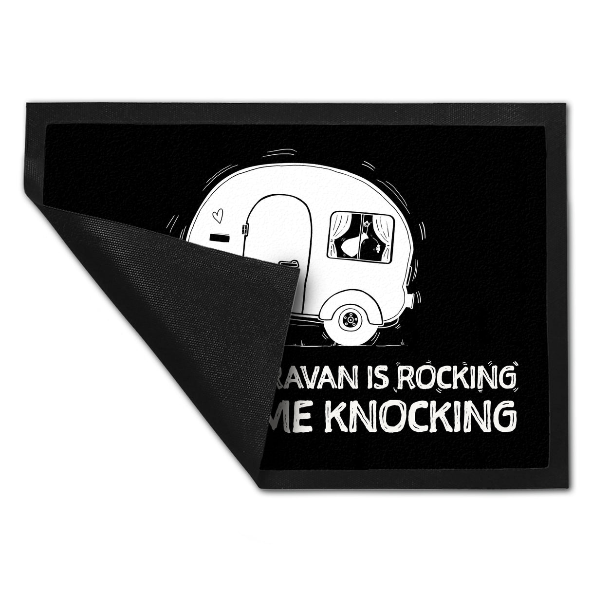 When the caravan is rocking Fußmatte mit Wohnwagen Motiv