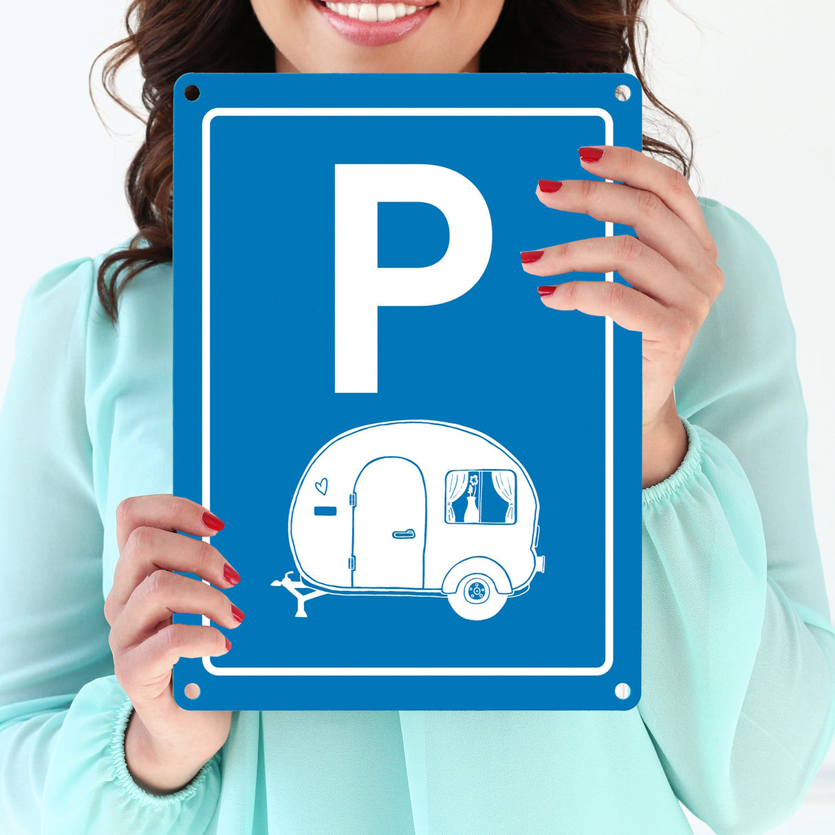 Wohnwagen Parkplatz Metallschild