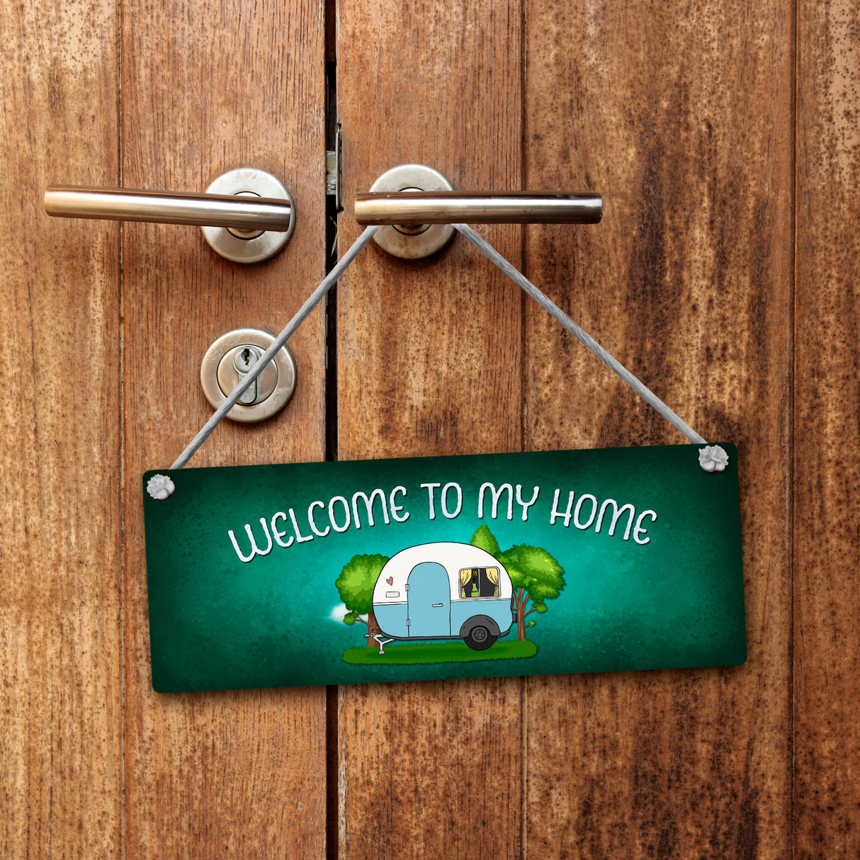 Welcome to my home oder bin am See Camping Wendeschild mit Kordel