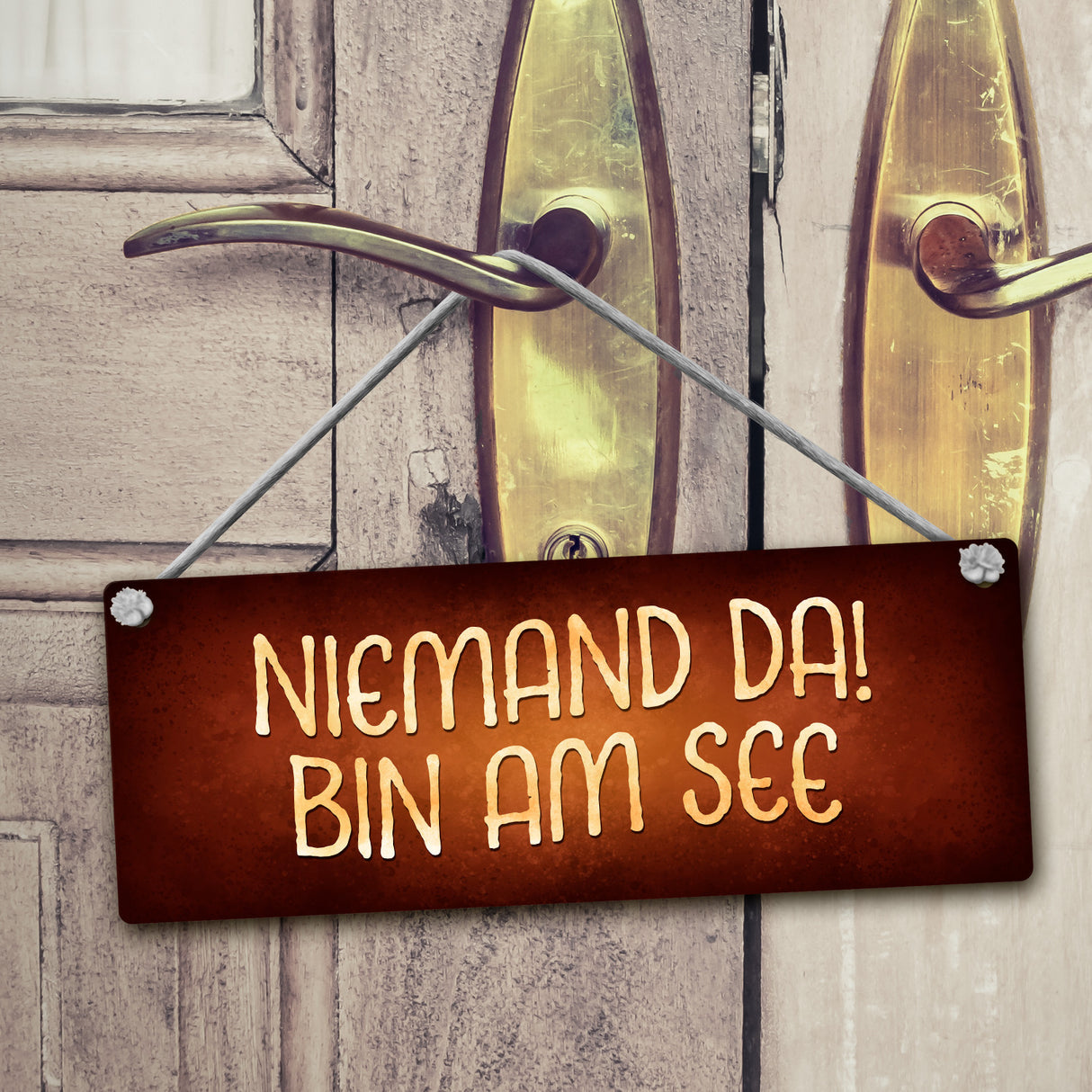 Welcome to my home oder bin am See Camping Wendeschild mit Kordel
