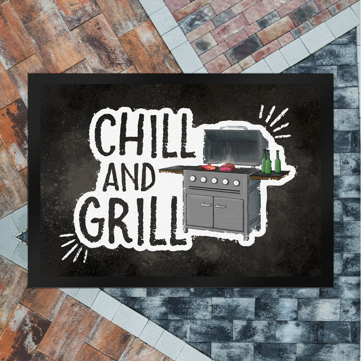 Chill and grill Fußmatte mit Elektrogrill Motiv