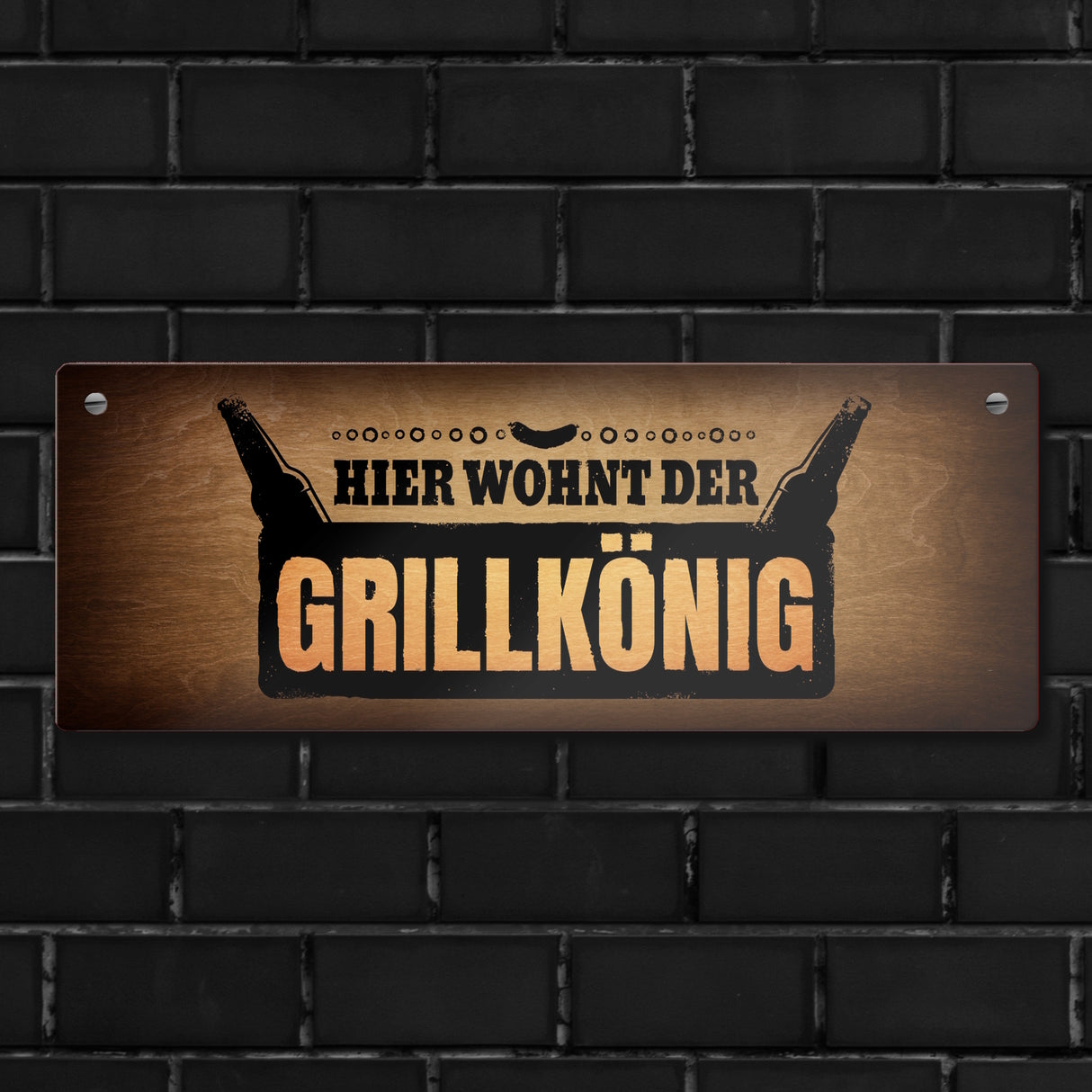 Hier wohnt der Grillkönig Metallschild