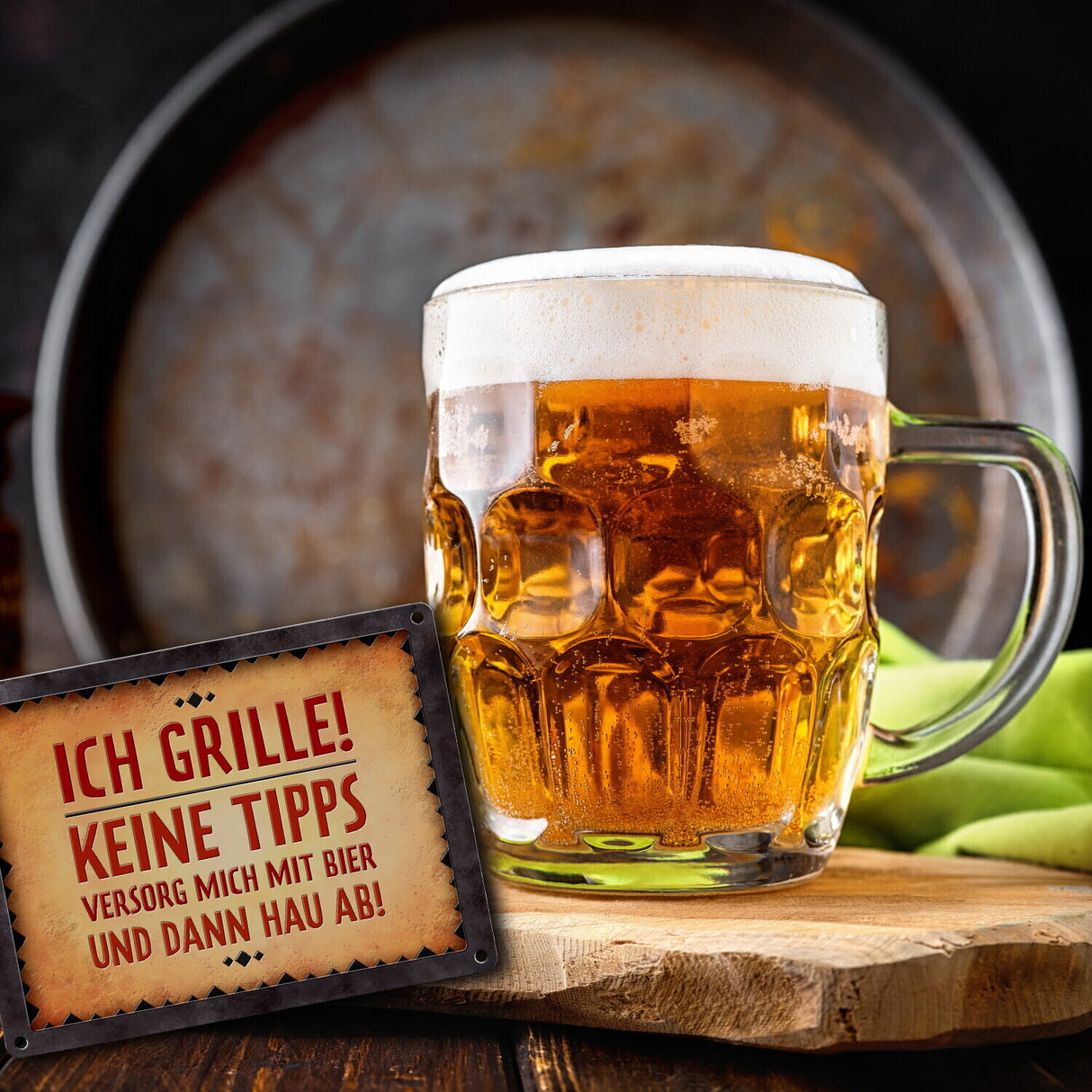 Ich grille! Versorg mich mit Bier und hau ab Metallschild