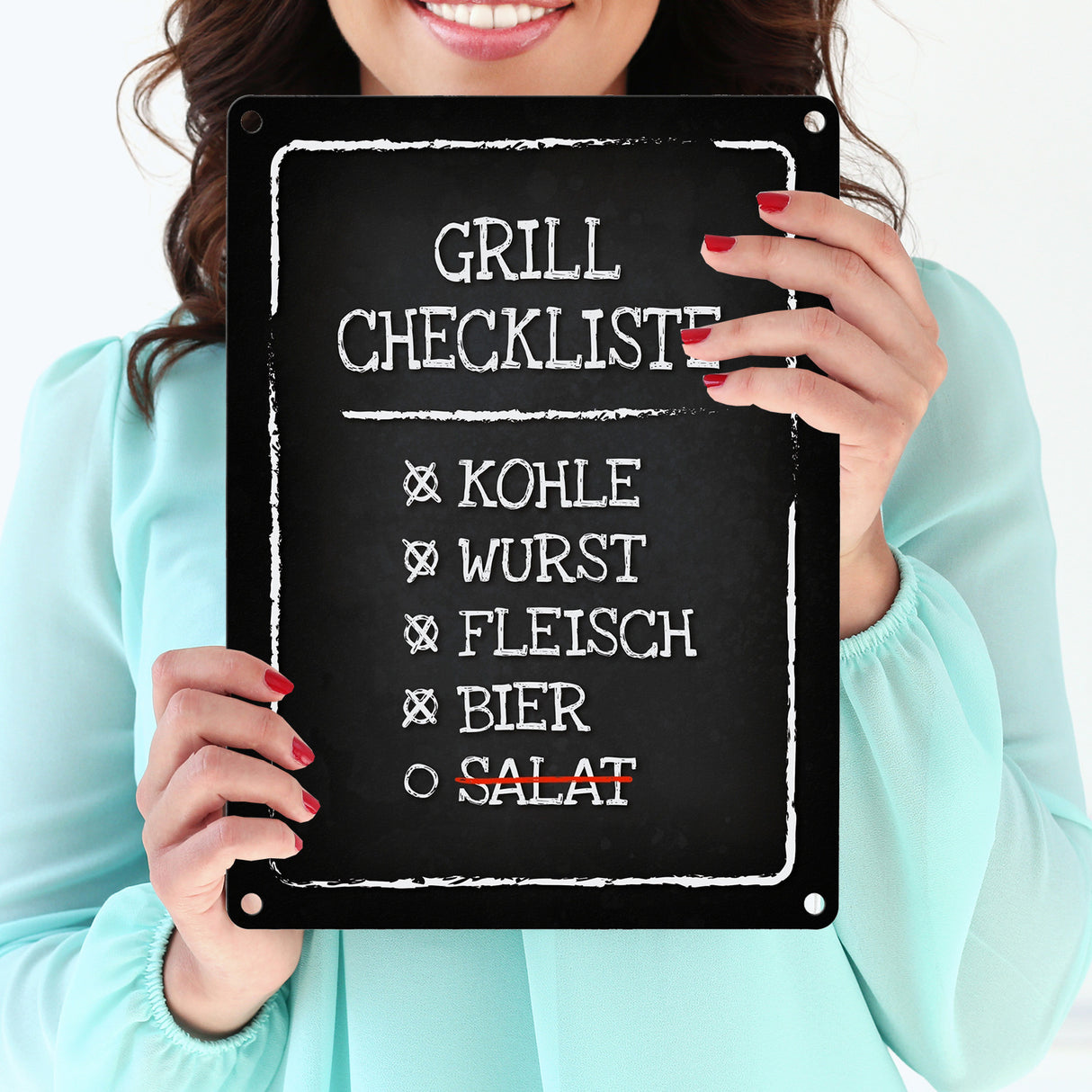 Grill-Checkliste Metallschild