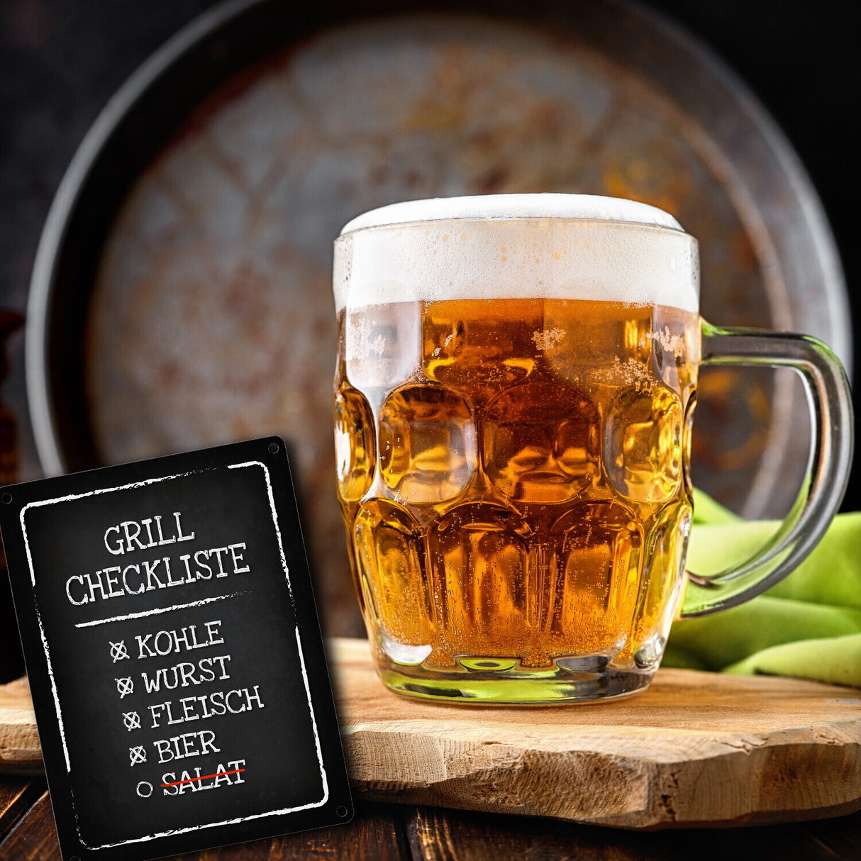 Grill-Checkliste Metallschild