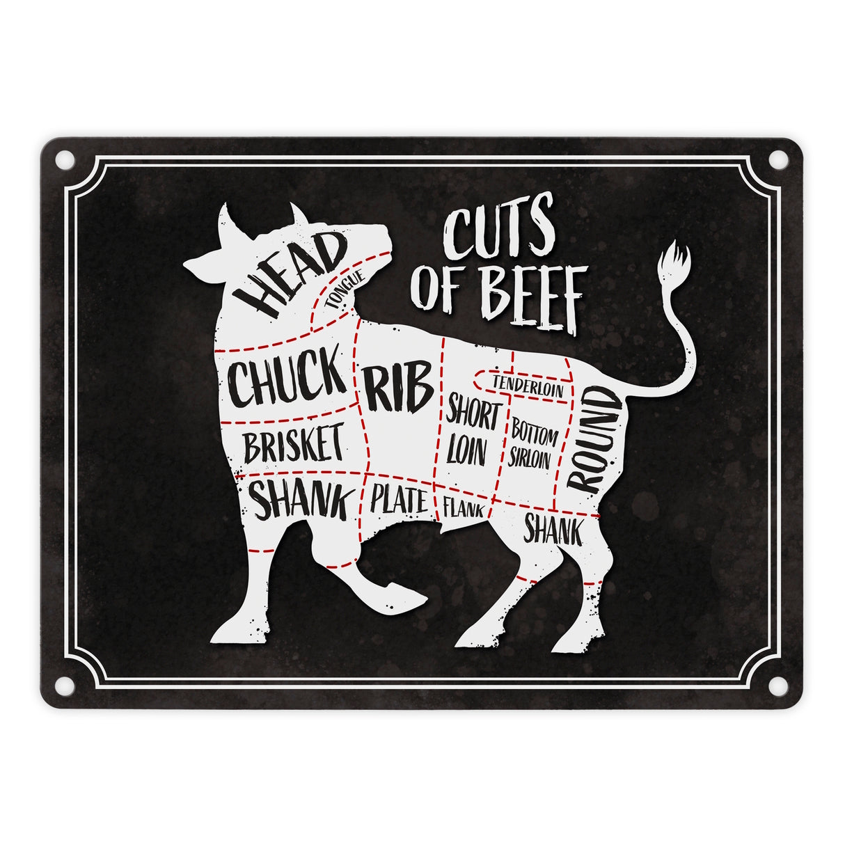 Cuts of beef BBQ Metallschild