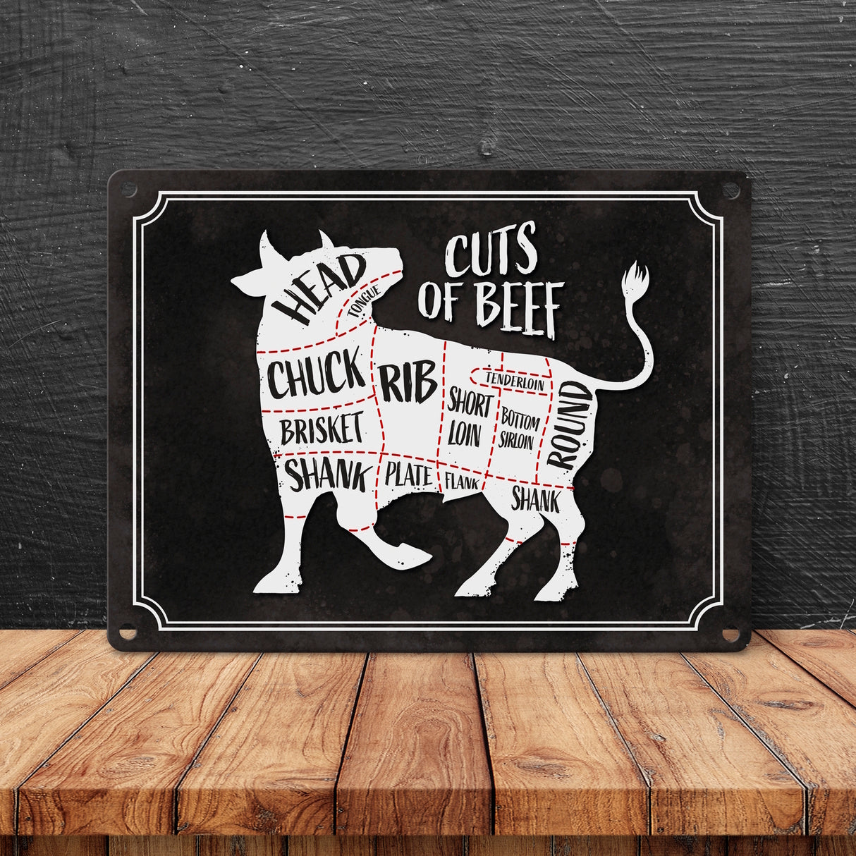 Cuts of beef BBQ Metallschild