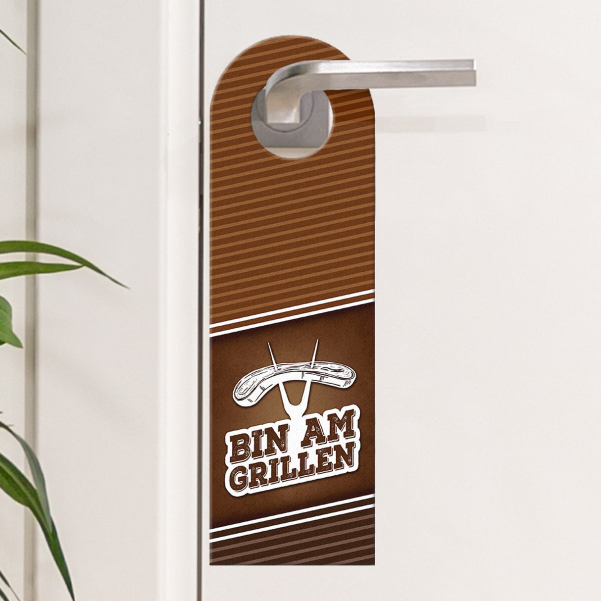 Bin am Grillen oder Komm rein Türhänger
