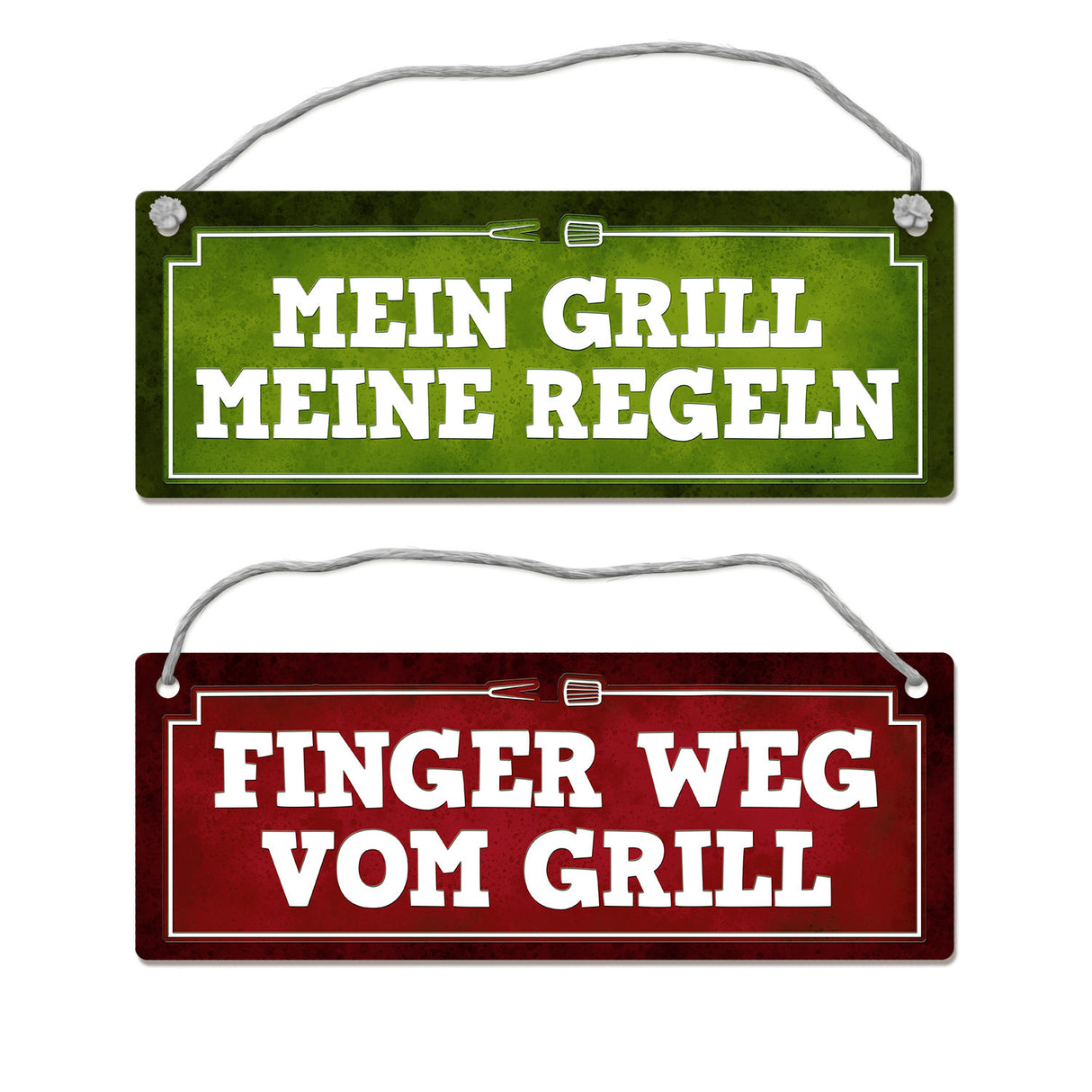 Finger weg vom Grill oder mein Grill meine Regeln Wendeschild mit Kordel