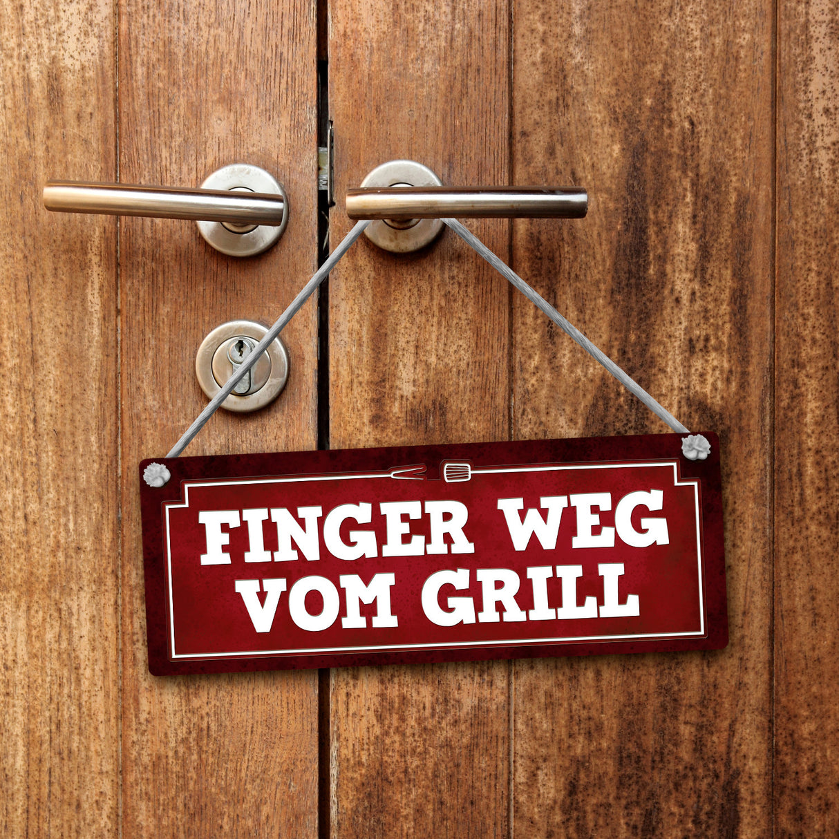 Finger weg vom Grill oder mein Grill meine Regeln Wendeschild mit Kordel