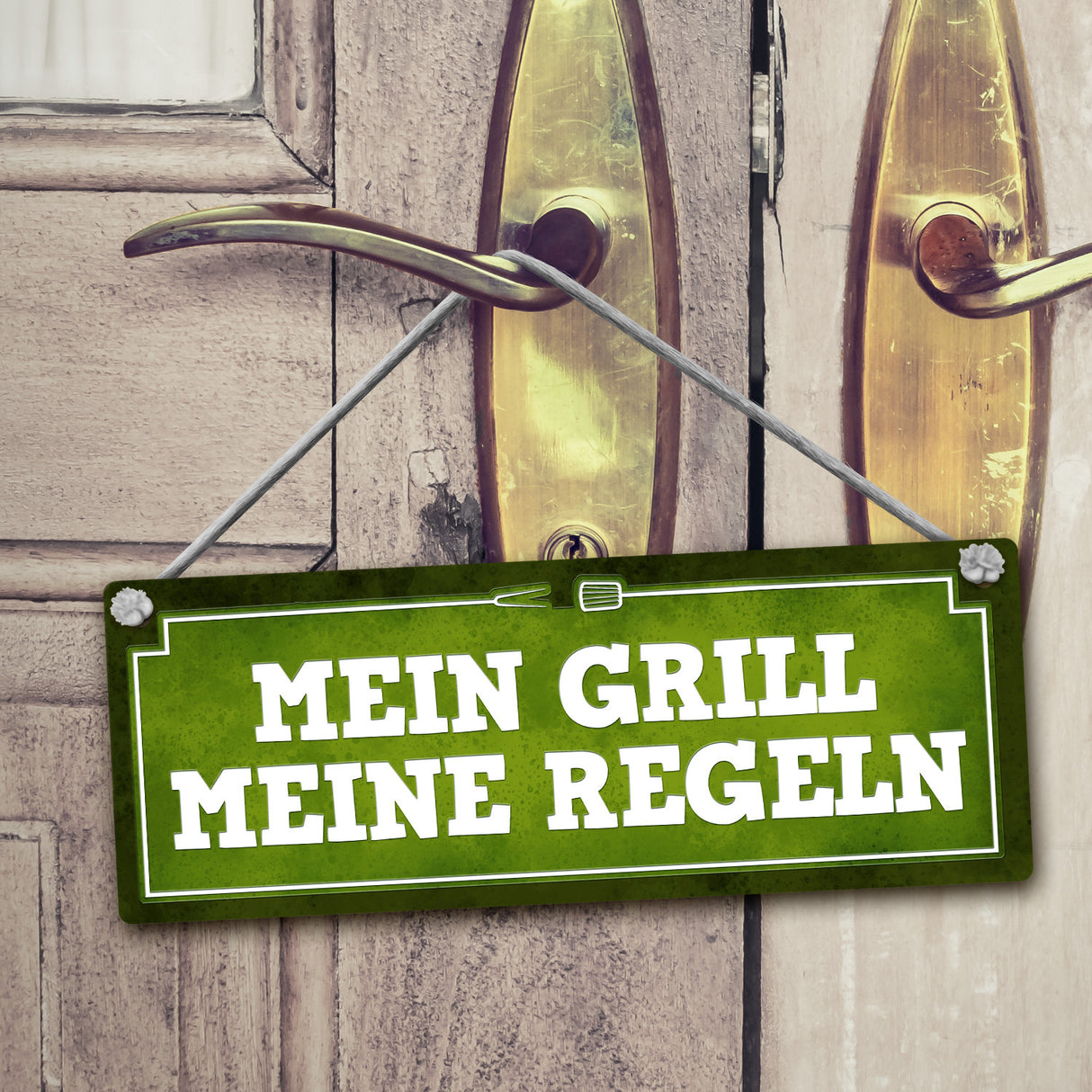 Finger weg vom Grill oder mein Grill meine Regeln Wendeschild mit Kordel