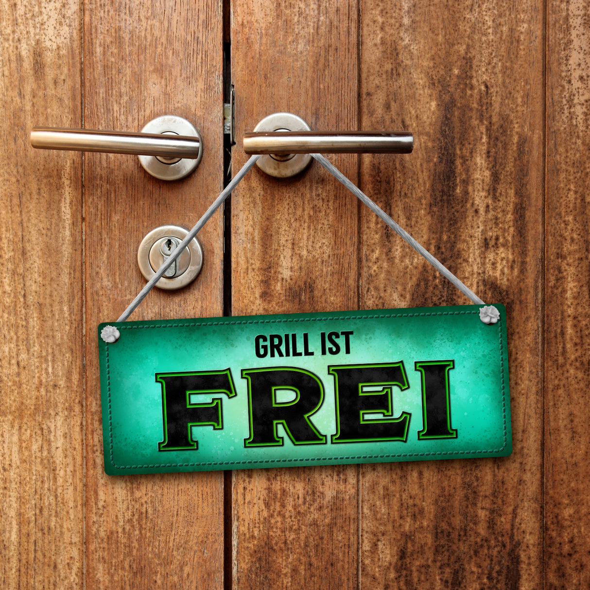 Grill ist frei oder besetzt Wendeschild mit Kordel