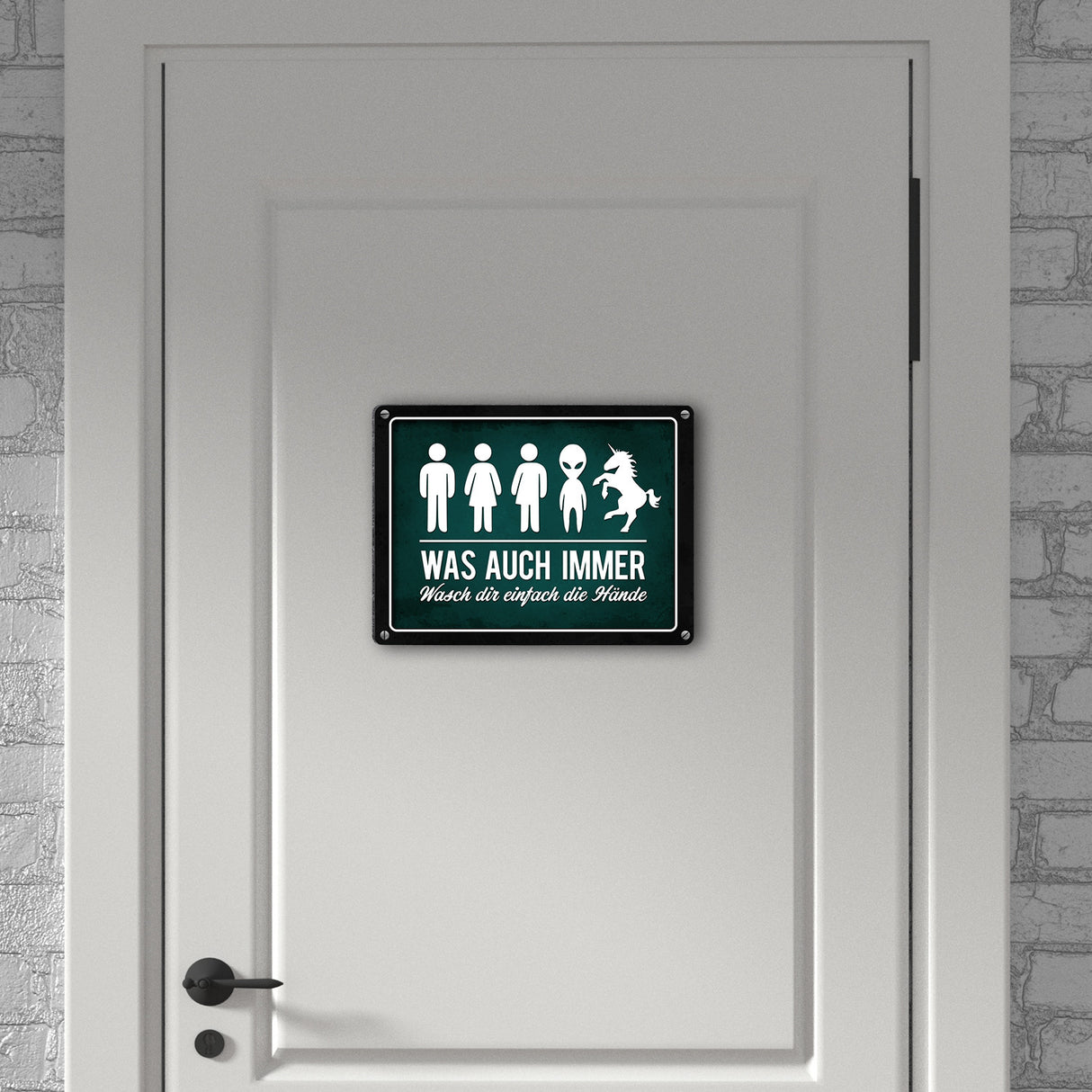 Wasch dir einfach die Hände Metallschild Toilette Hygiene Klo WC Einhorn waschen