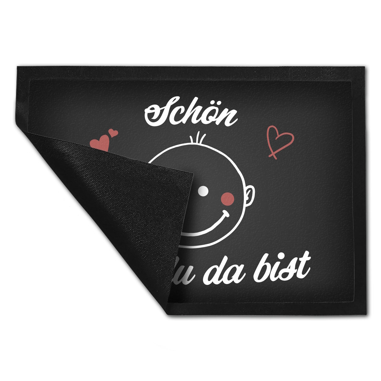 Schön dass du da bist Fußmatte mit lachendem Gesicht