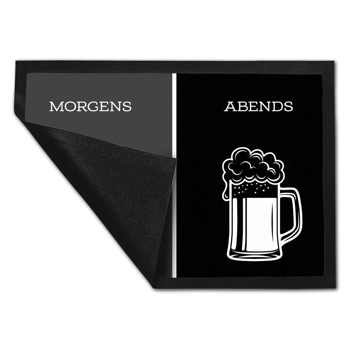 Morgengetränk und Abendgetränk Fußmatte Alkohol Kaffee Wein Bier Getränk Morgen Abend Genuss Ablauf