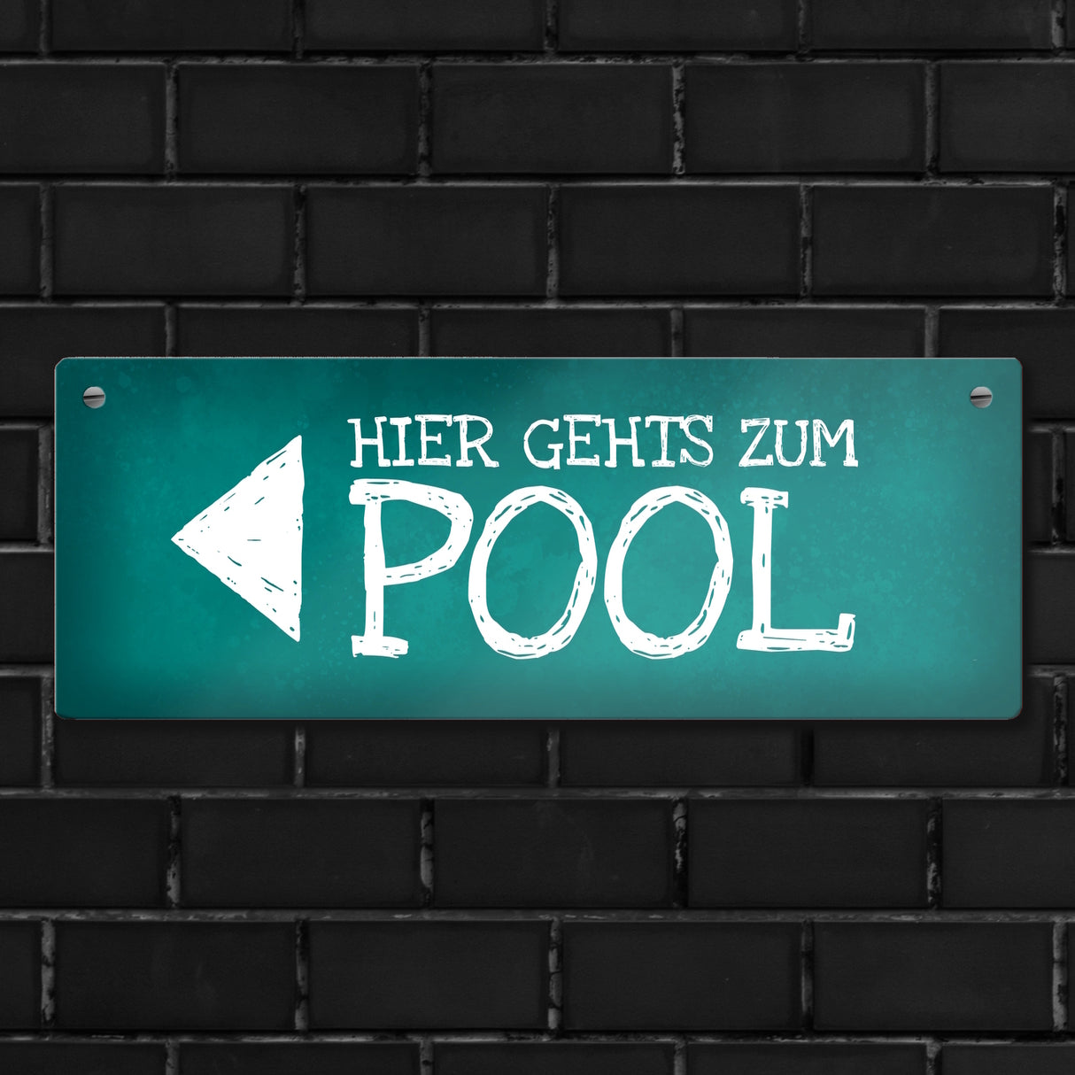 Hier geht’s zum Pool Metallschild Swimmingpool schwimmen tauchen Wasser abkühlen