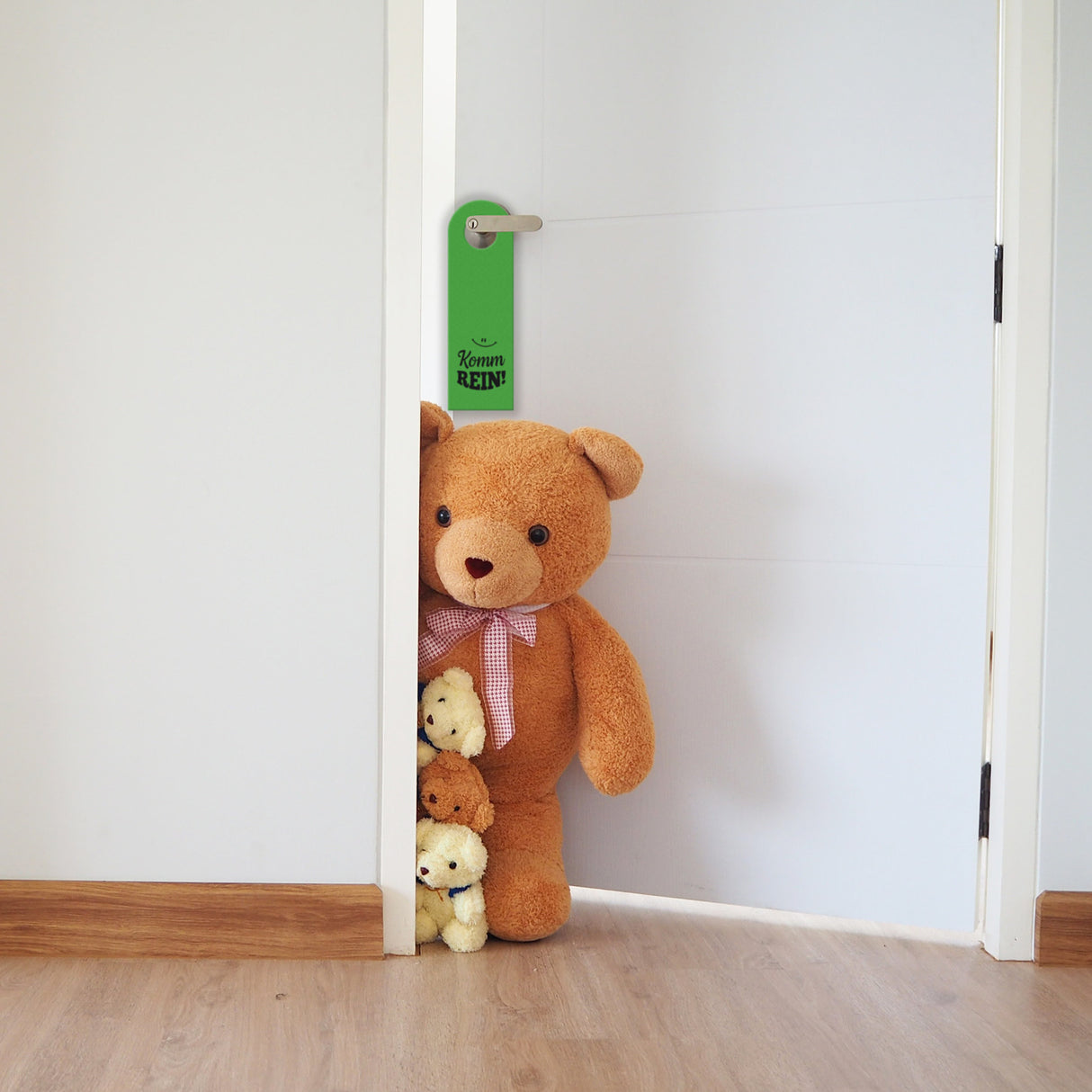 Nicht stören oder Komm rein Türhänger mit Strichmännchen -Grün