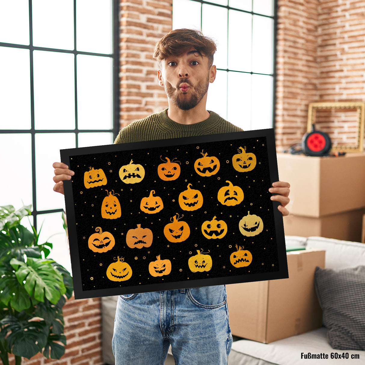 Kürbis Fußmatte Halloween Nacht Angst Schreck Hexe Zombie Blut Kinder