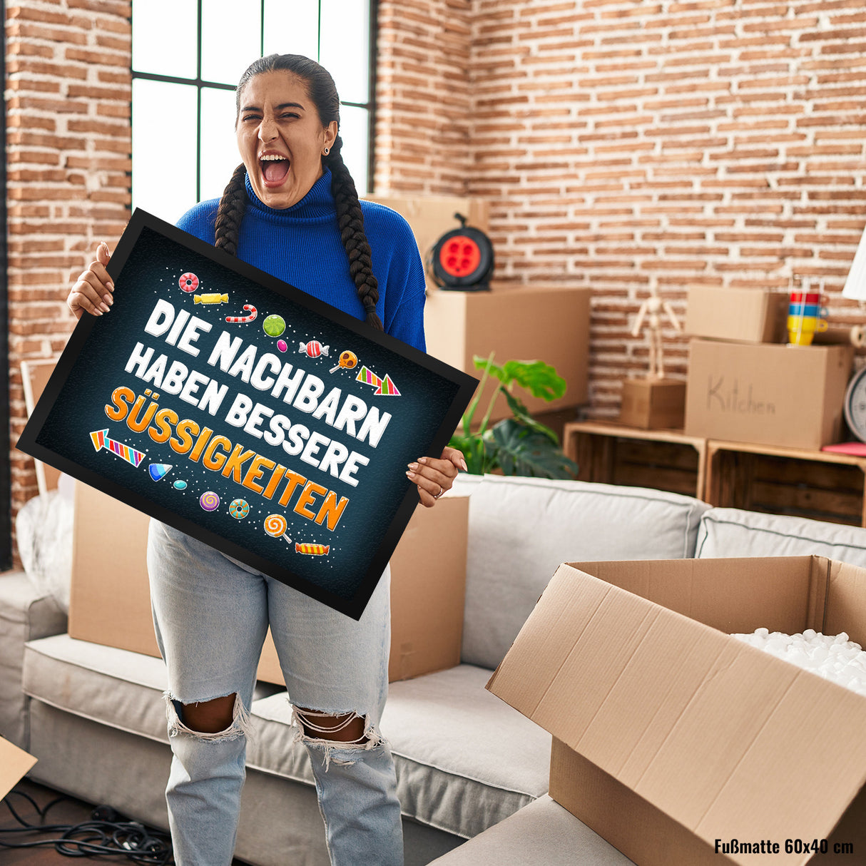 Die Nachbarn haben bessere Süßigkeiten Fußmatte Halloween Kinder Kind nacht Angst