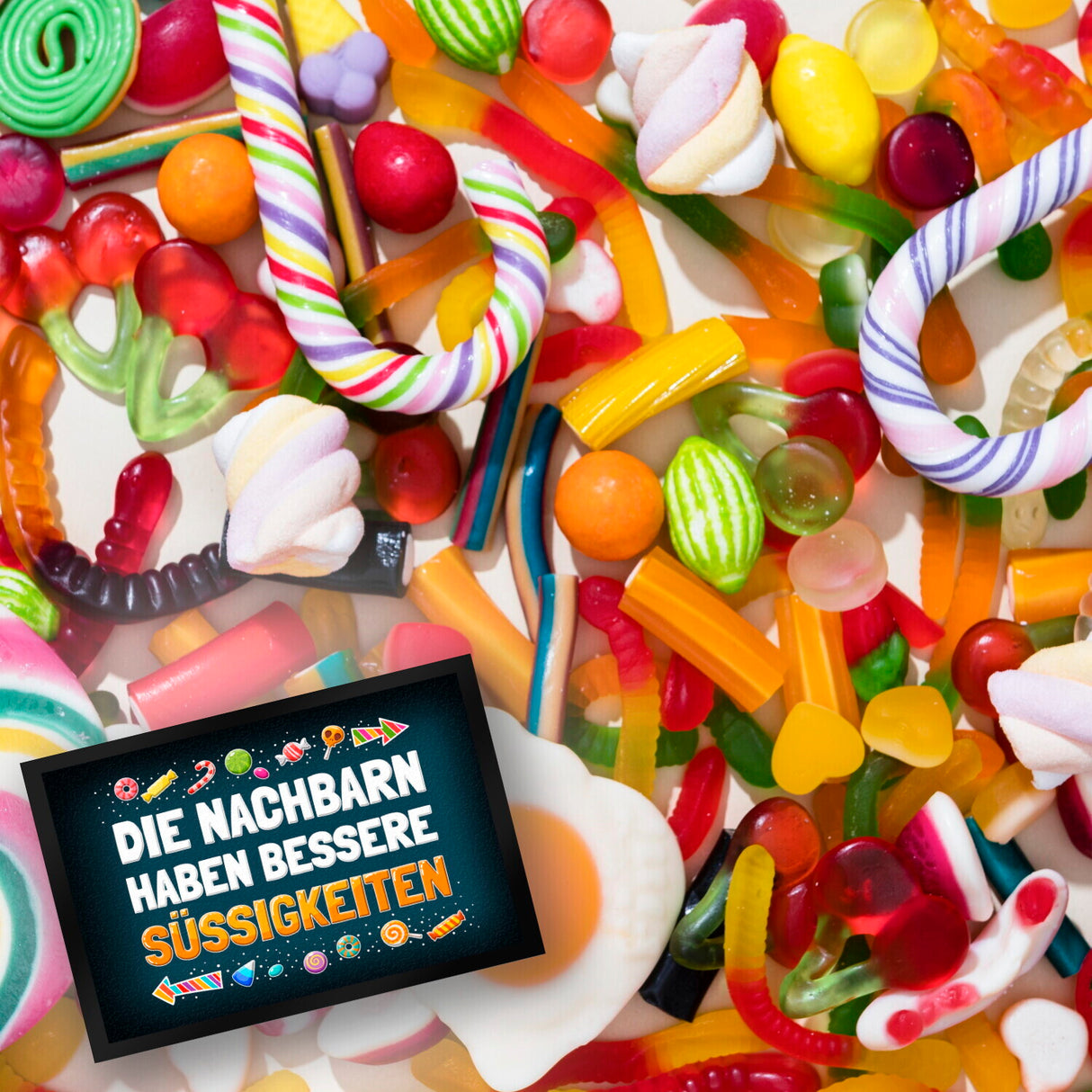 Die Nachbarn haben bessere Süßigkeiten Fußmatte Halloween Kinder Kind nacht Angst