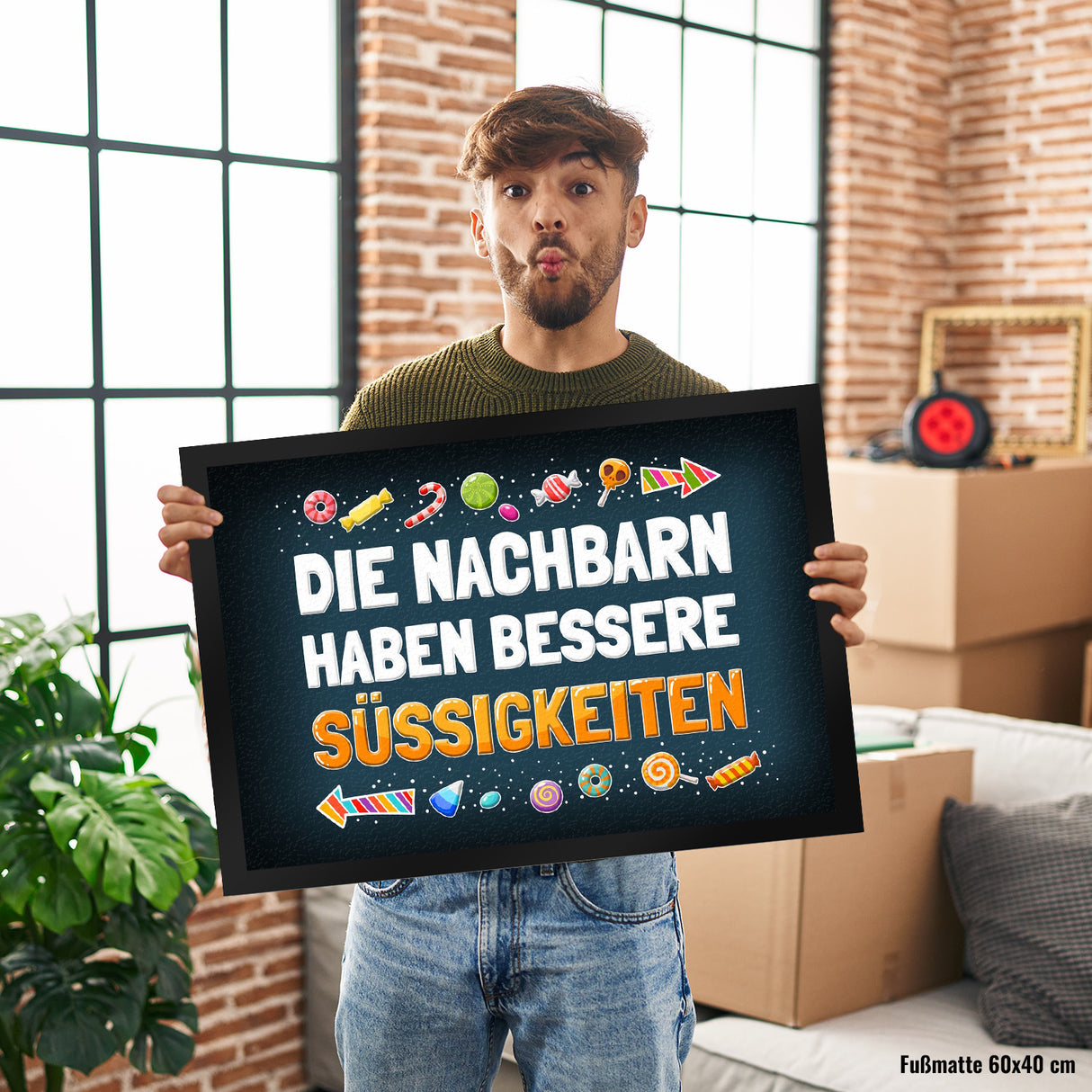 Die Nachbarn haben bessere Süßigkeiten Fußmatte Halloween Kinder Kind nacht Angst