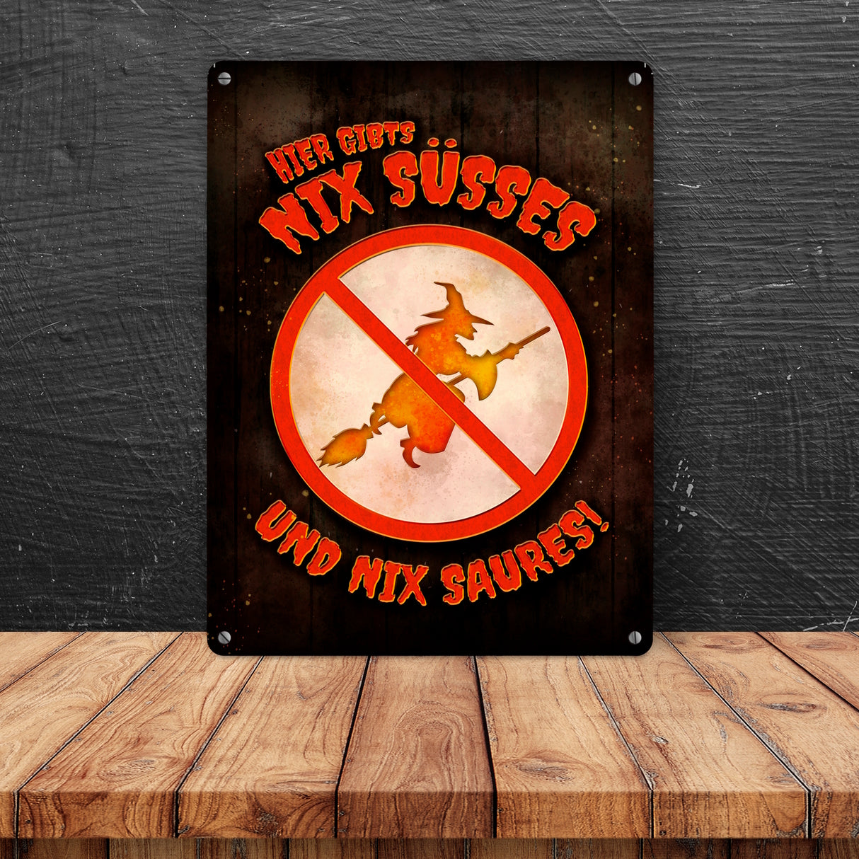 Nix Süßes und nix Saures Metallschild Halloween Süßigkeiten Kinder Hexe Zombie teufel Kürbis