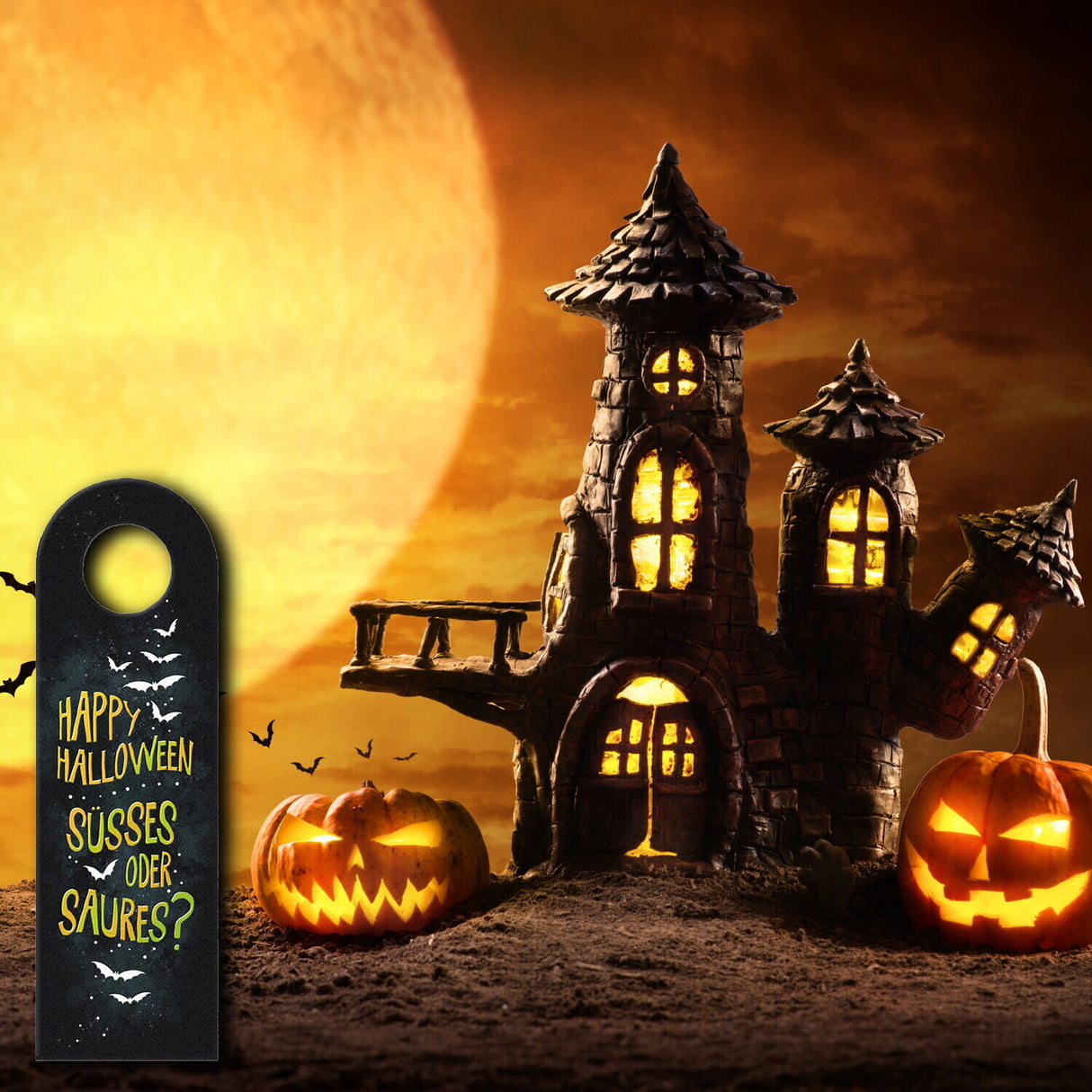 Happy Halloween oder geh weg mit dem Quatsch Türhänger