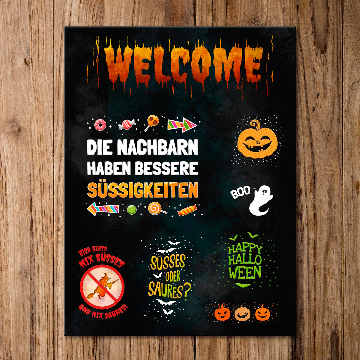 Halloween Kühlschrankmagnete im 8er Set