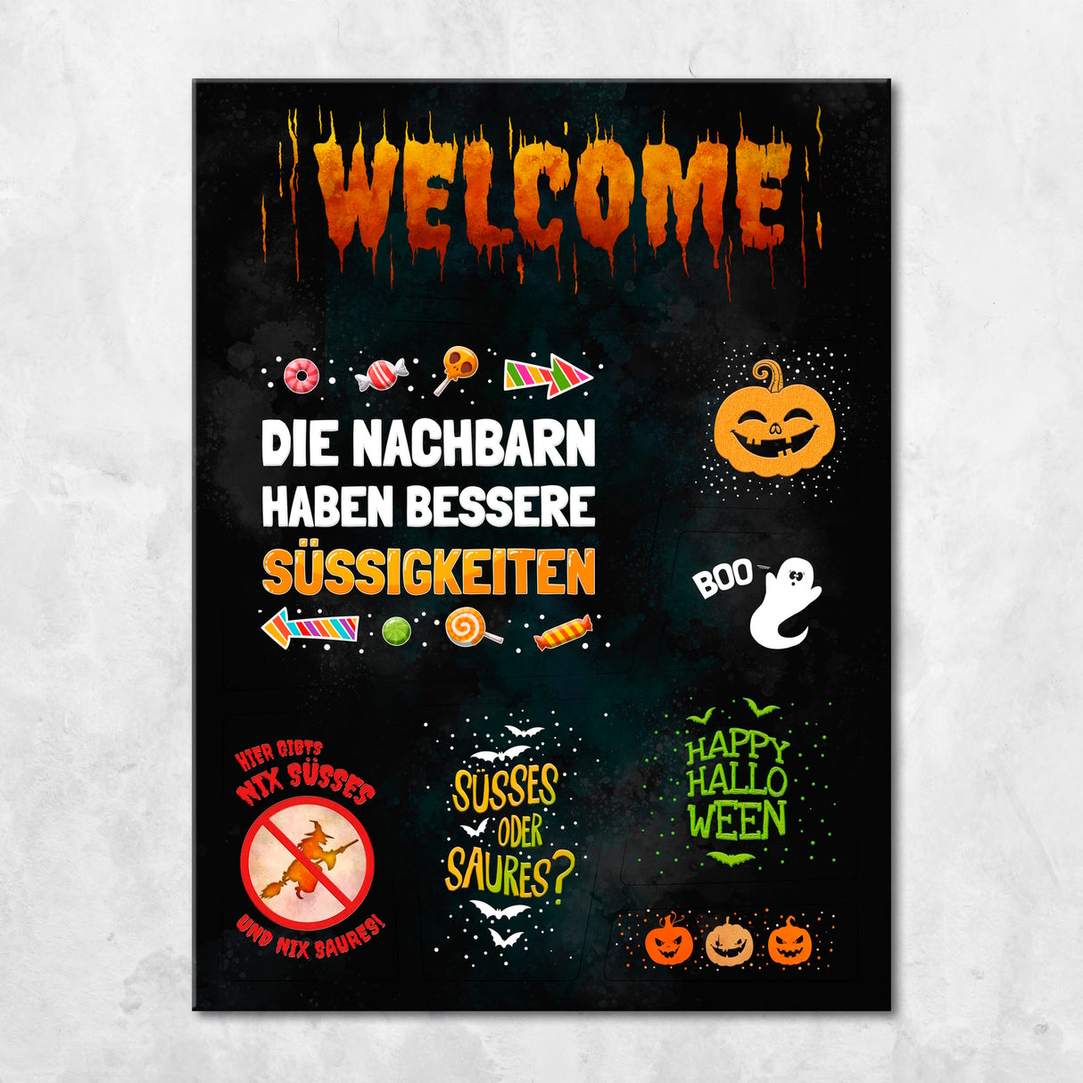 Halloween Kühlschrankmagnete im 8er Set