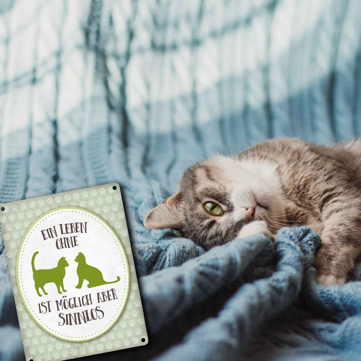 Ein Leben ohne Katzen ist möglich, aber sinnlos Metallschild - Liebe Katze Kater Haustier Tier