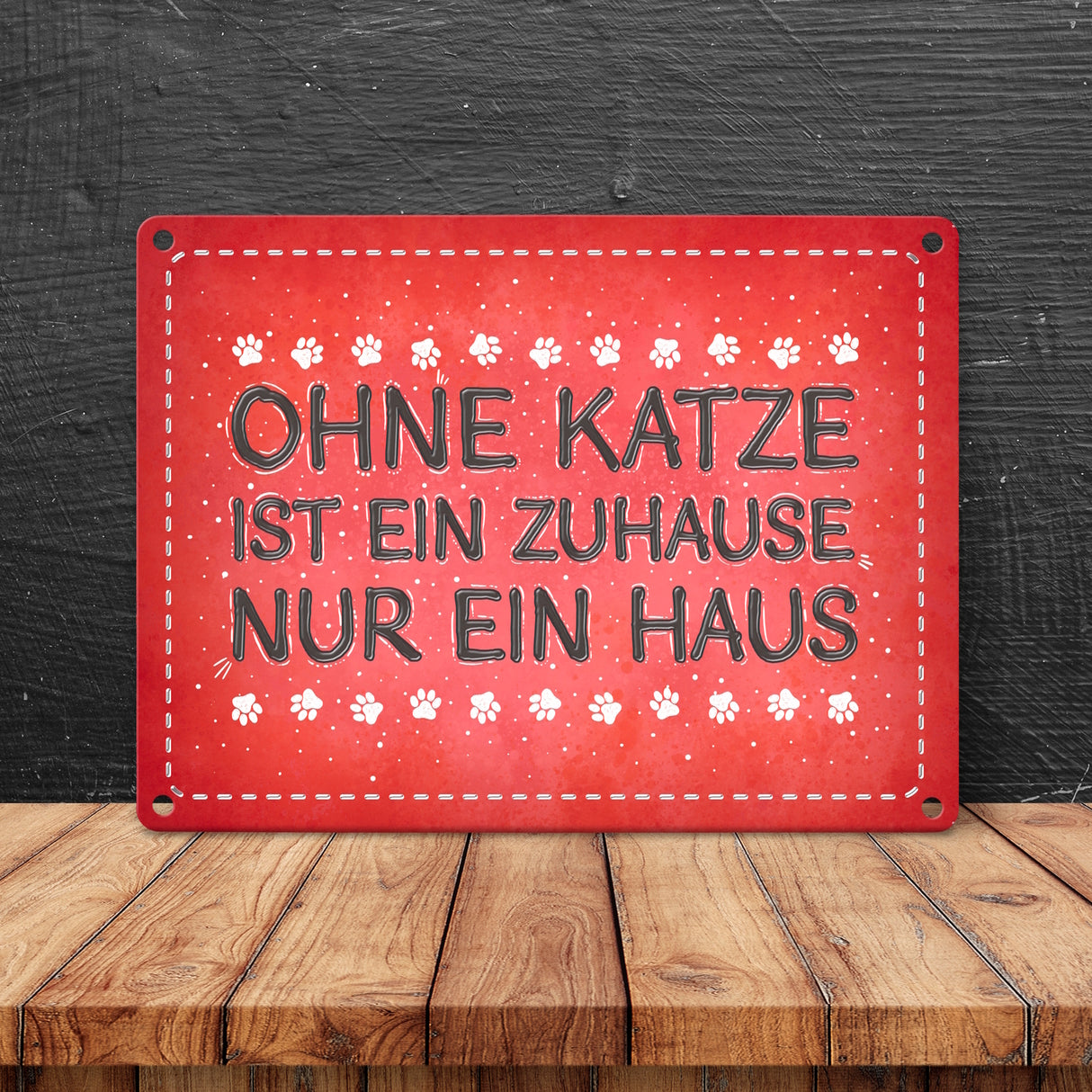 Ohne Katze ist ein Zuhause nur ein Haus Metallschild Liebe Katzen Tier Haustier Wohnung