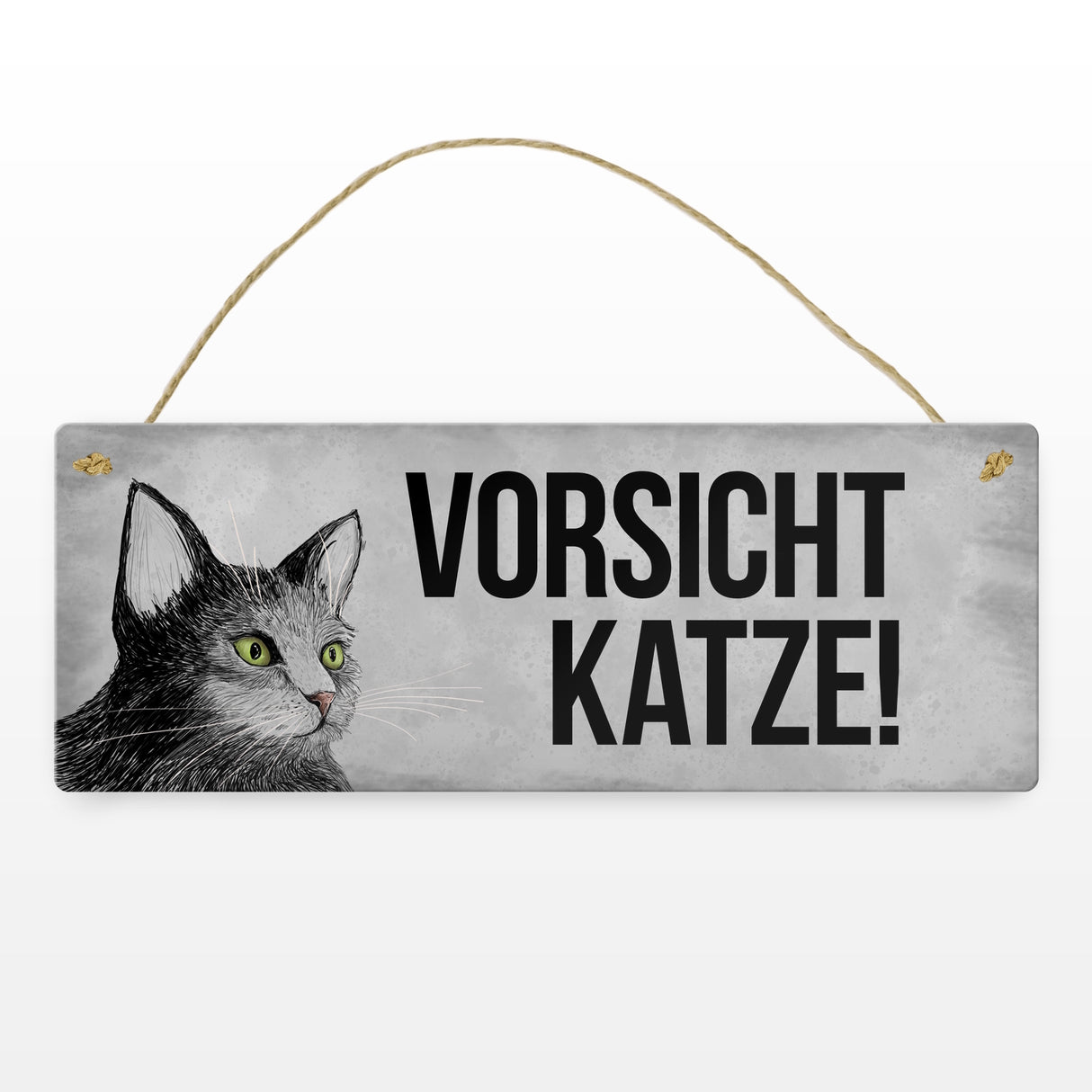 Vorsicht Katze Metallschild mit Katze Motiv