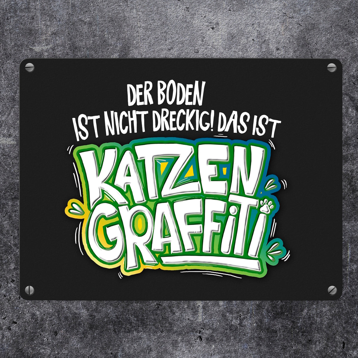 Katzengraffiti Metallschild