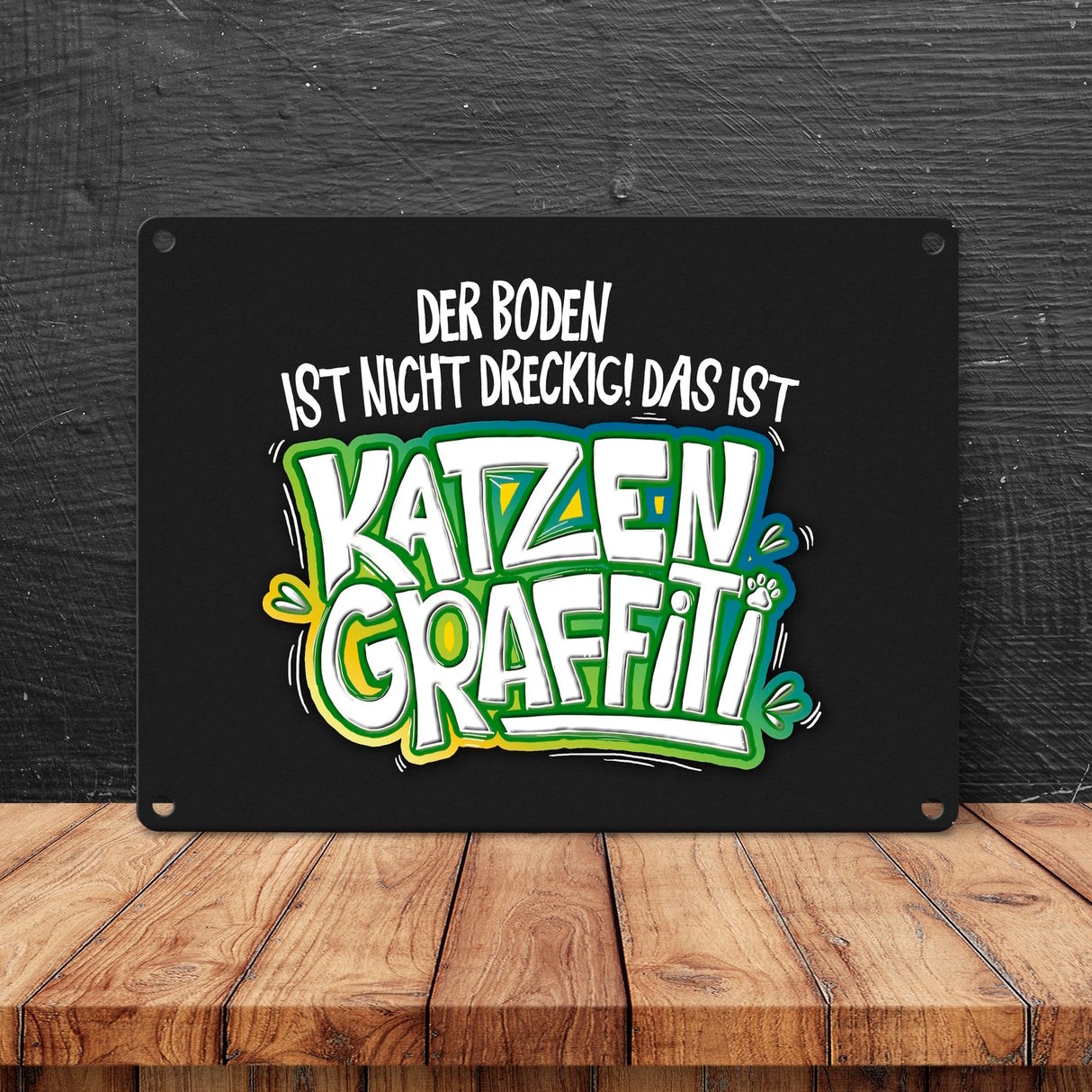 Katzengraffiti Metallschild