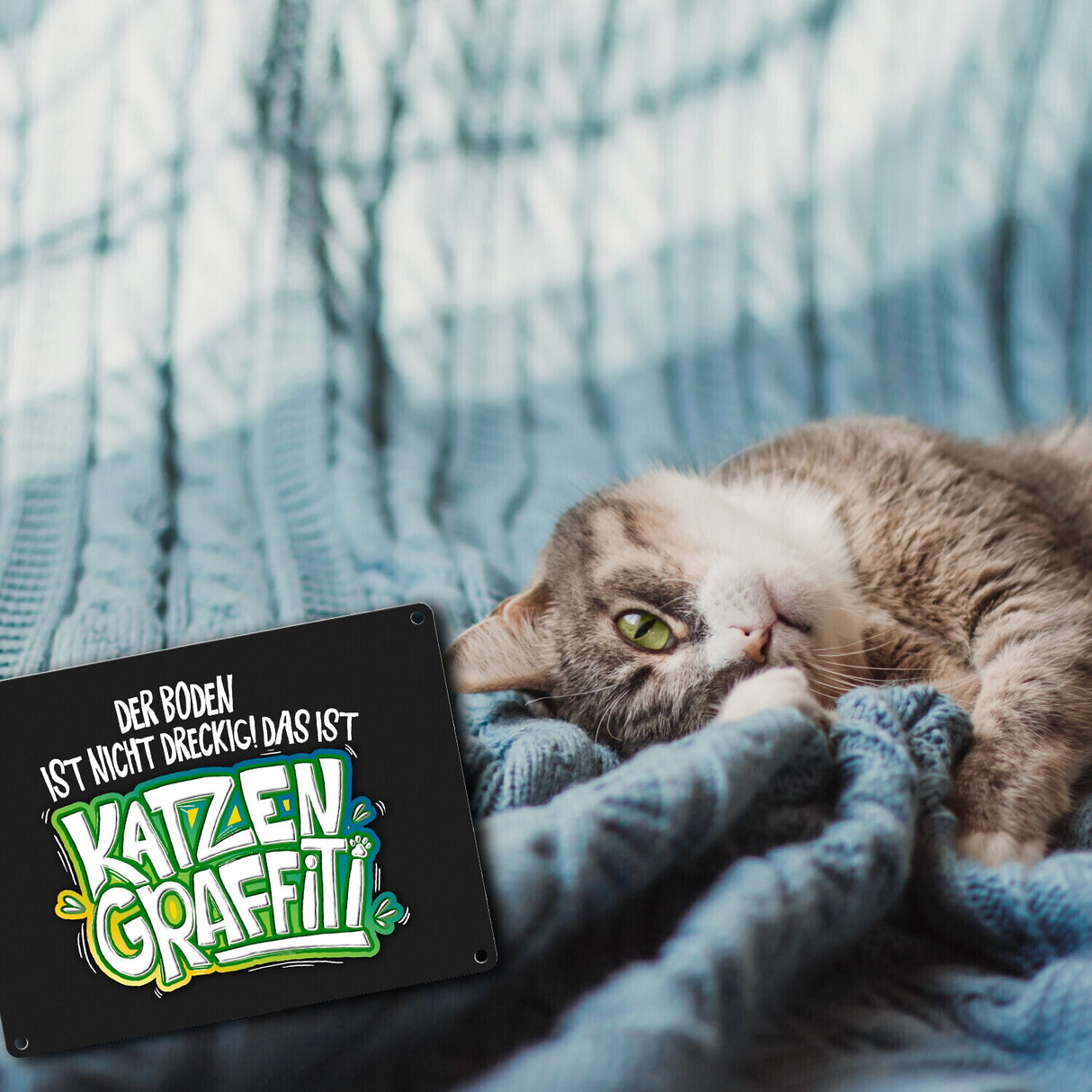 Katzengraffiti Metallschild