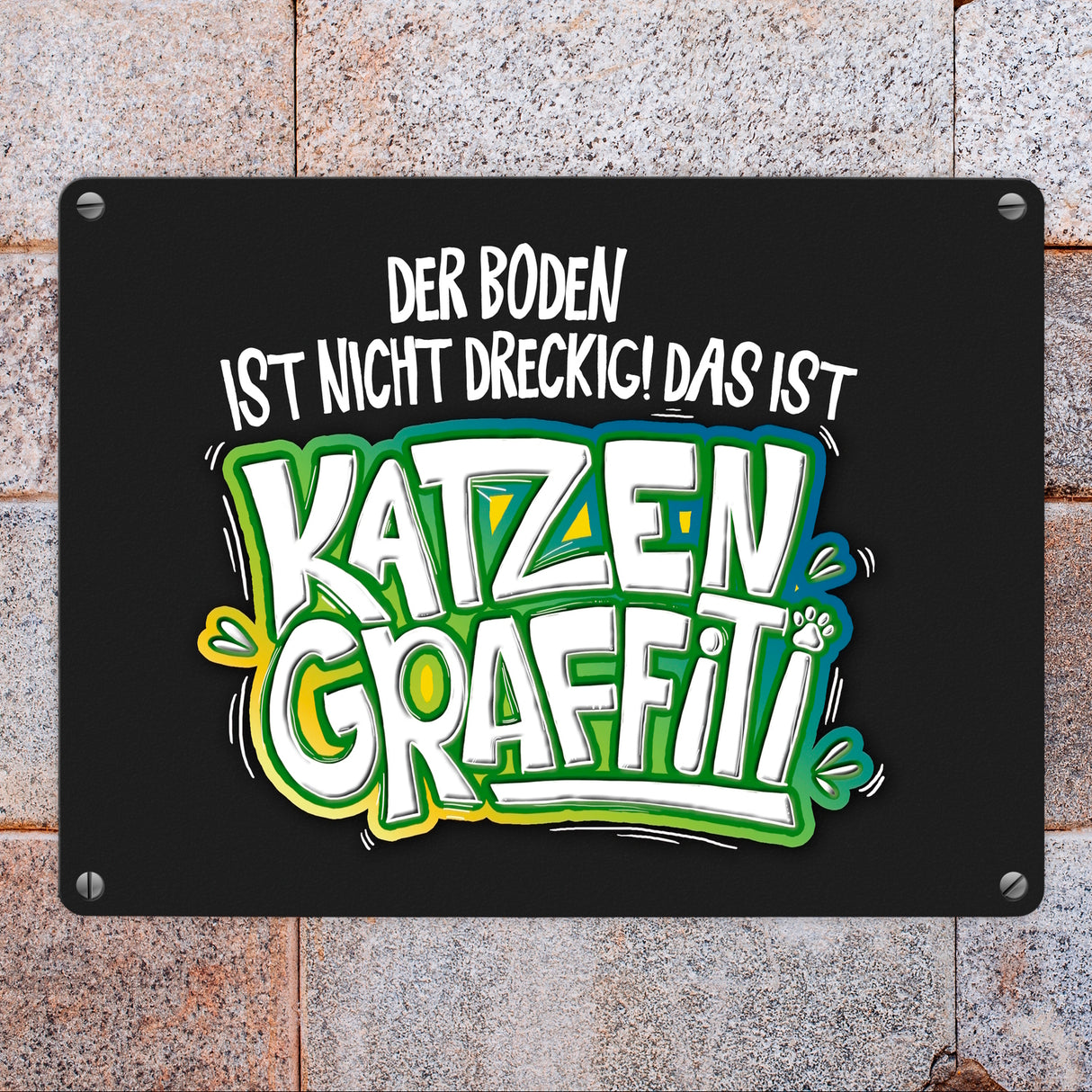 Katzengraffiti Metallschild