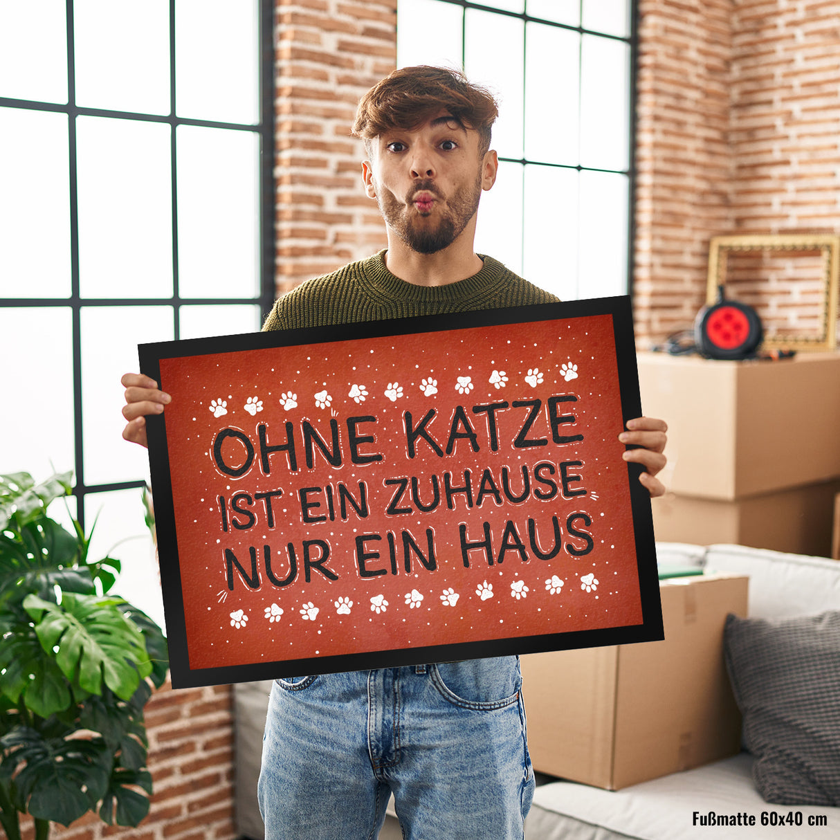 Ohne Katze ist ein Zuhause nur ein Haus Fußmatte - Katzen Kater Tier Liebe Haustier Lieblingstier