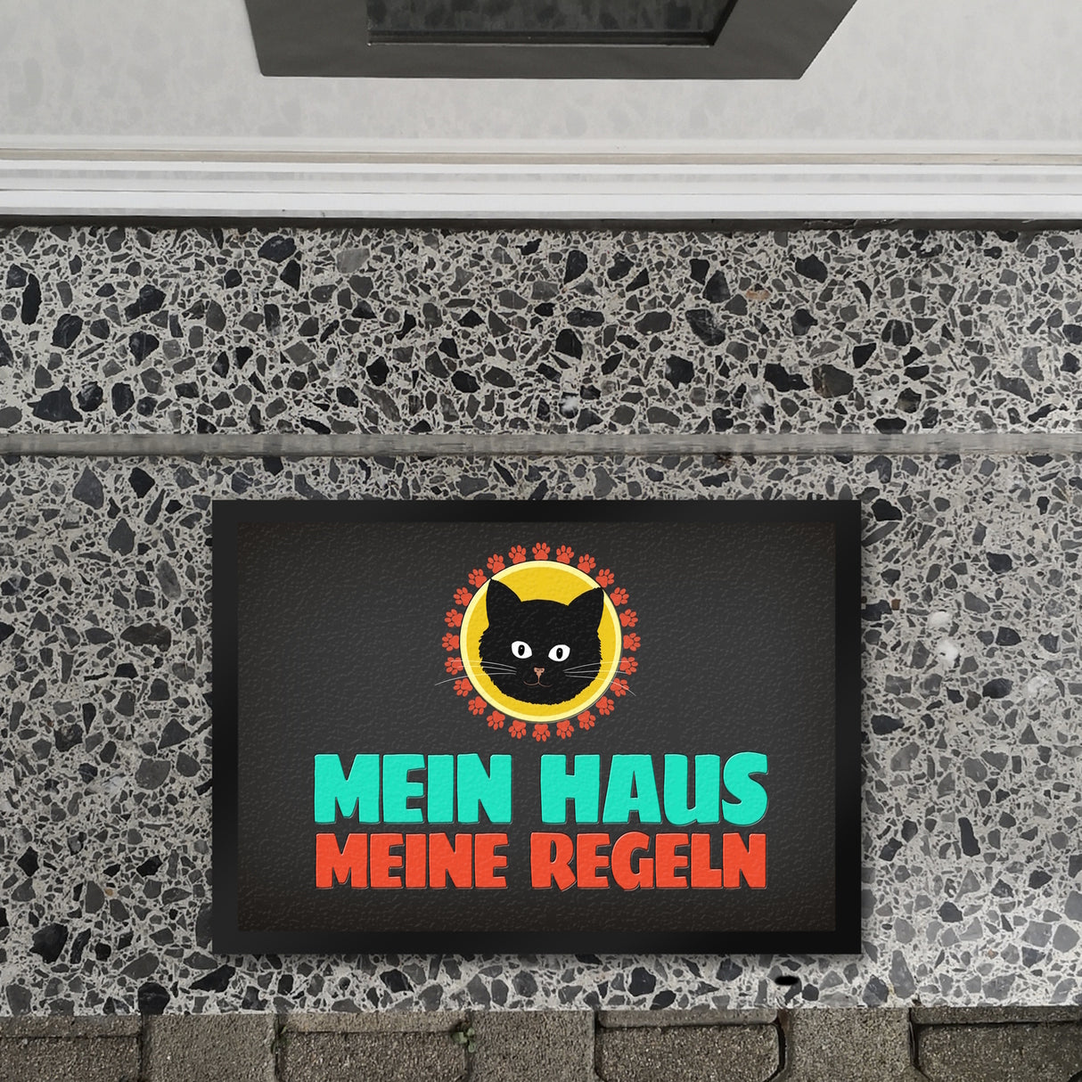 Mein Haus meine Regeln Fußmatte mit Katze - Kater Wohnung Haustüre Haus Katzen Tier Haustier