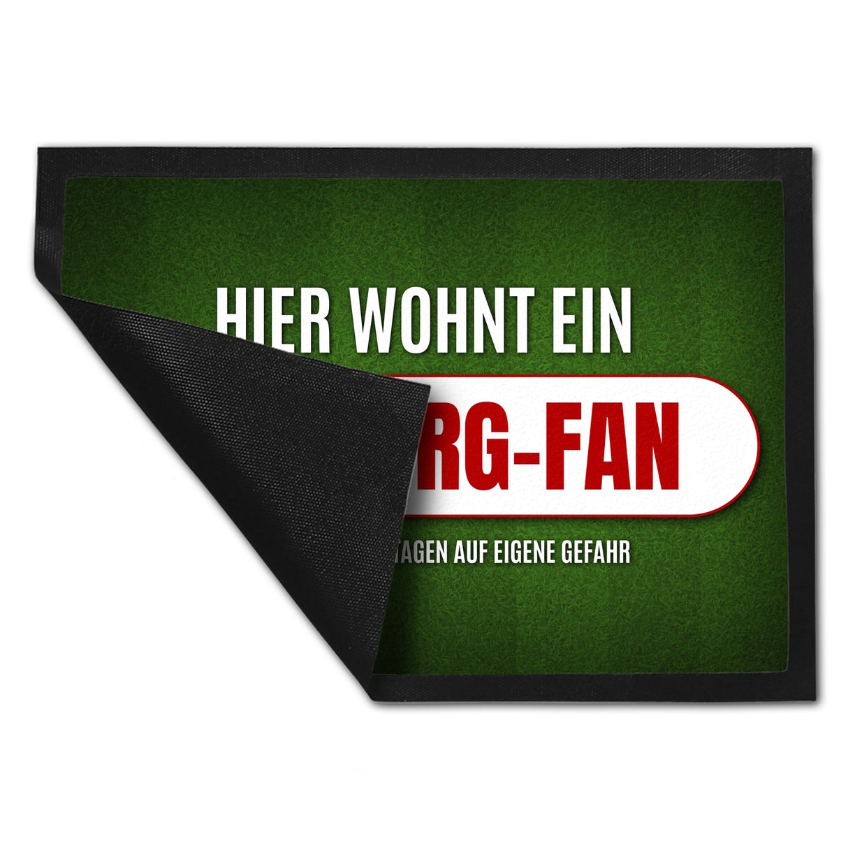 Hier wohnt ein Freiburg-Fan Fußmatte mit Rasen Motiv