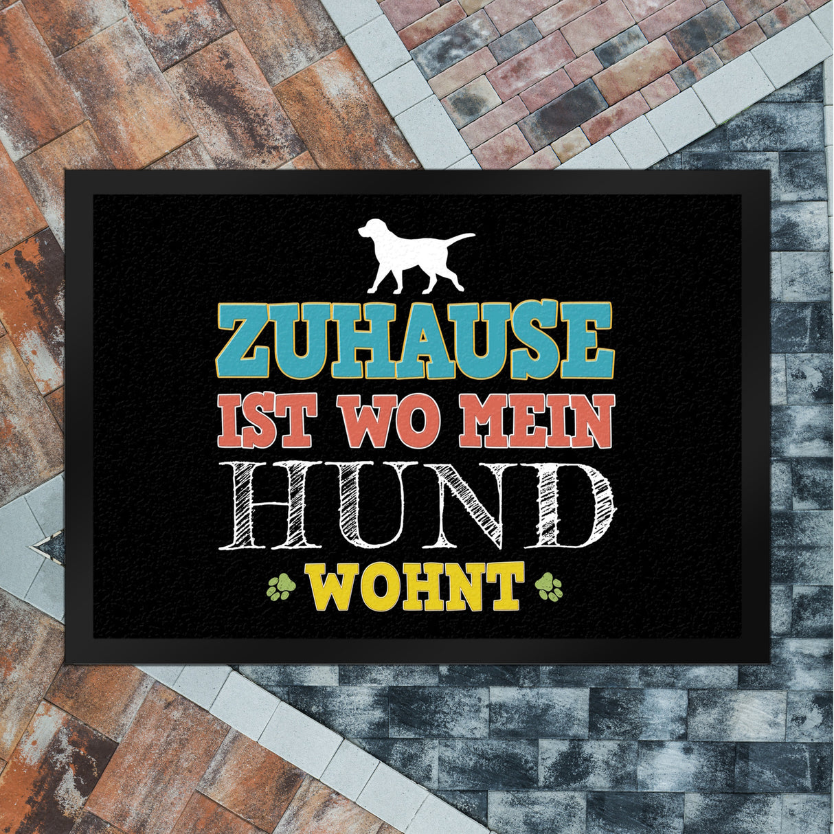 Zuhause ist wo mein Hund wohnt Fußmatte