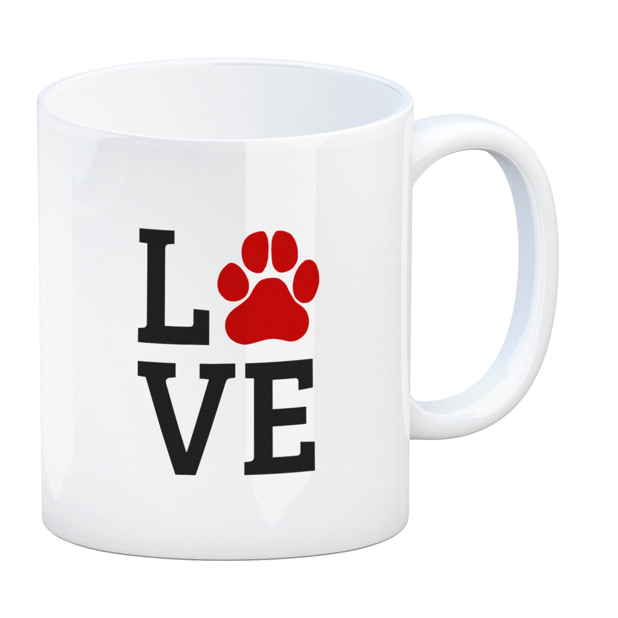 Love Kaffeebecher mit roter Pfote Motiv