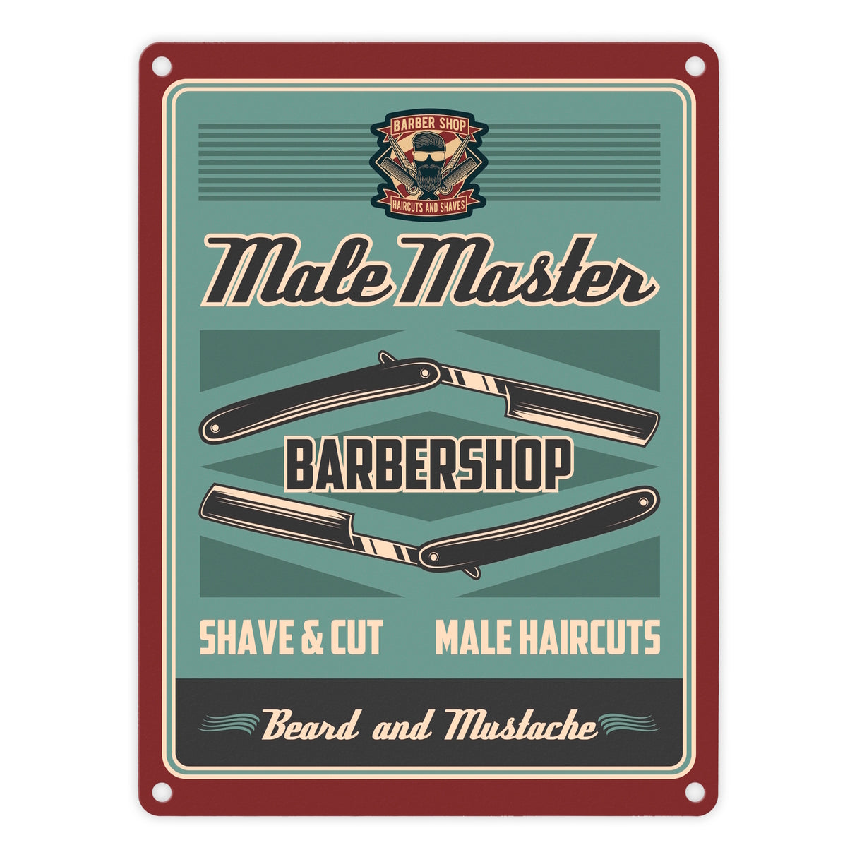 Retro Barber-Shop Metallschild