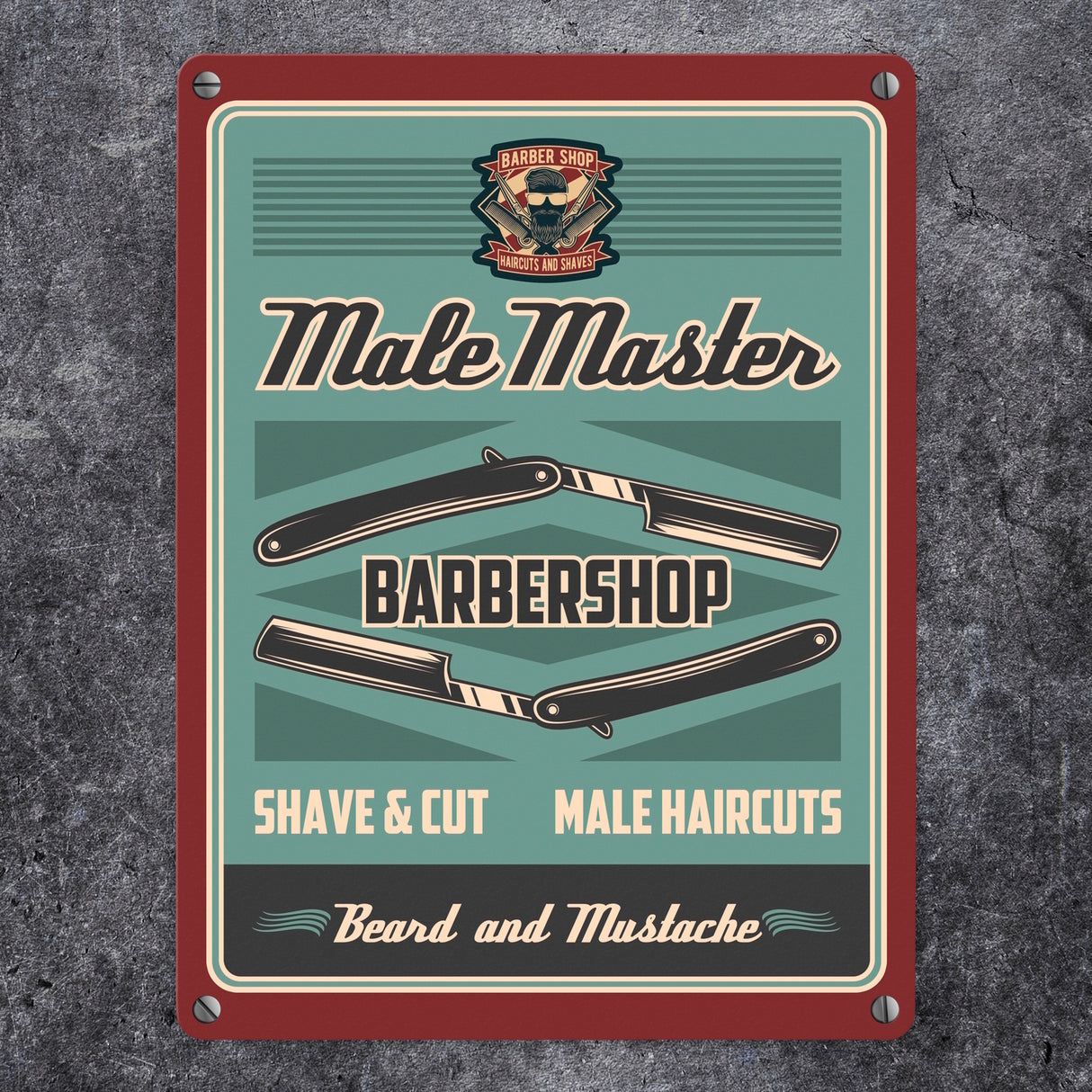 Retro Barber-Shop Metallschild