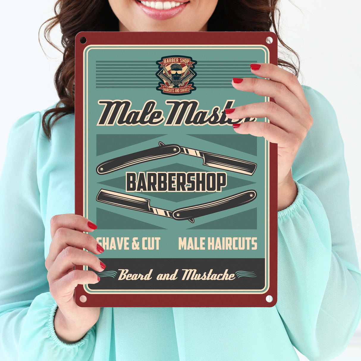 Retro Barber-Shop Metallschild