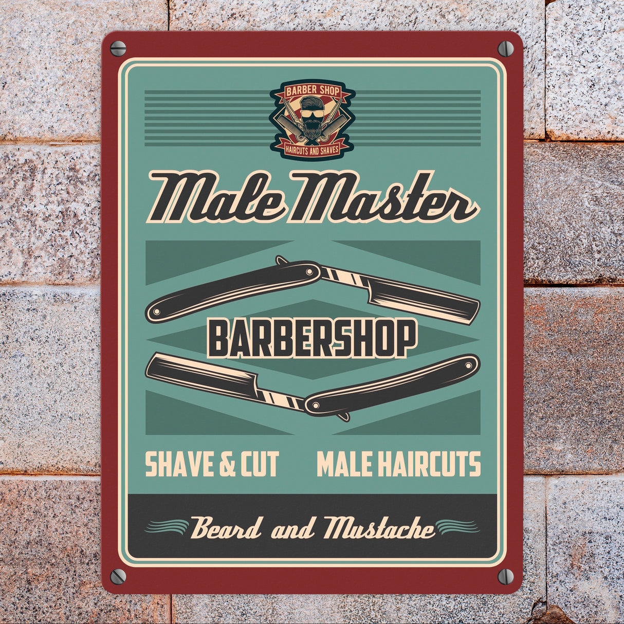 Retro Barber-Shop Metallschild