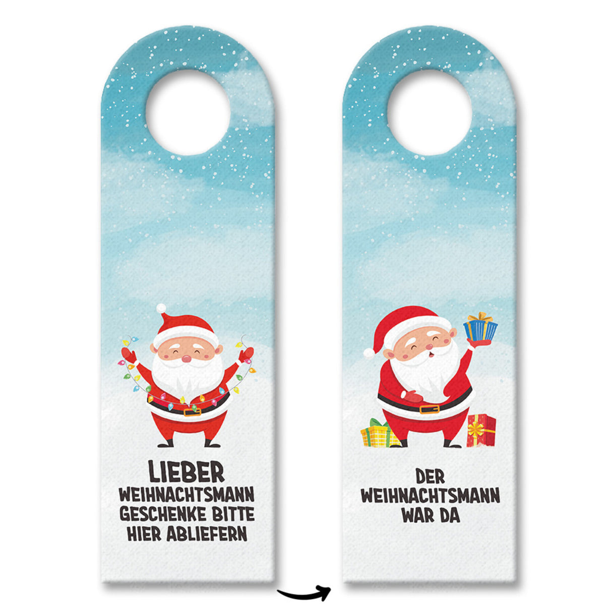 Geschenke hier abliefern oder Weihnachtsmann war da Türhänger