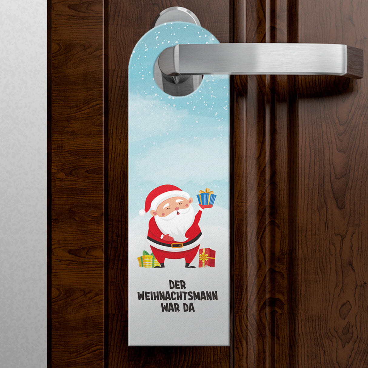 Geschenke hier abliefern oder Weihnachtsmann war da Türhänger